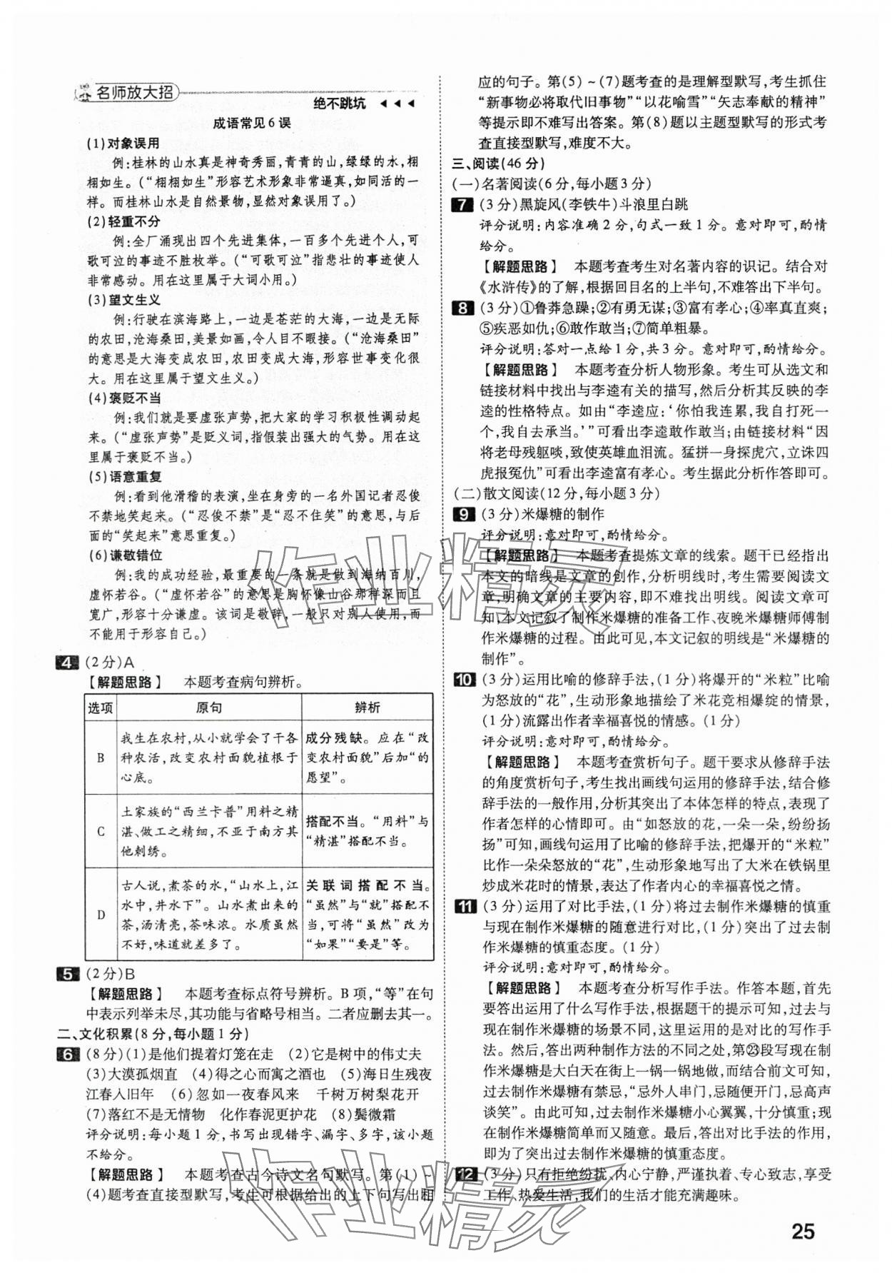 2024年金考卷45套匯編語(yǔ)文湖北專版 第25頁(yè)