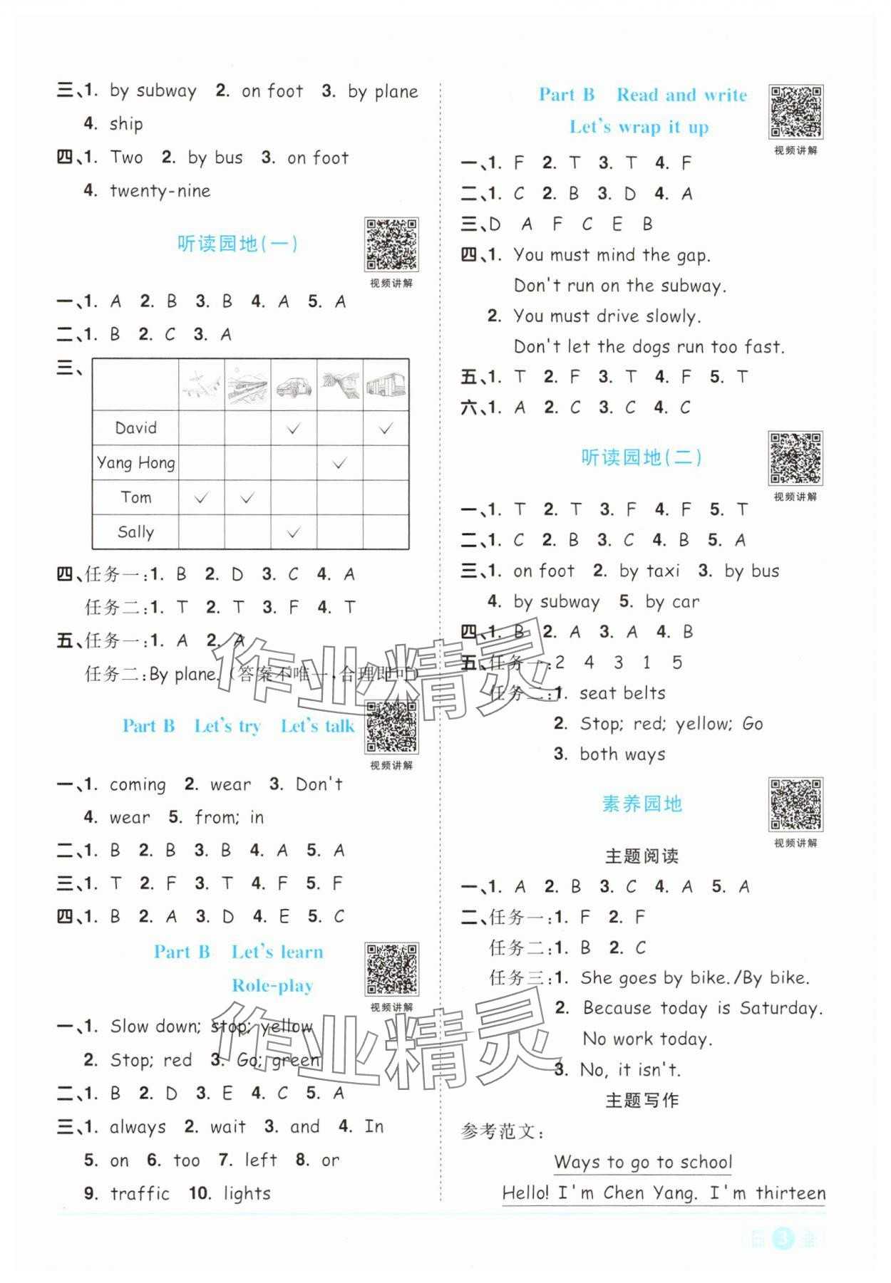 2025年阳光同学课时优化作业六年级英语上册人教PEP版&nbsp;第3页
