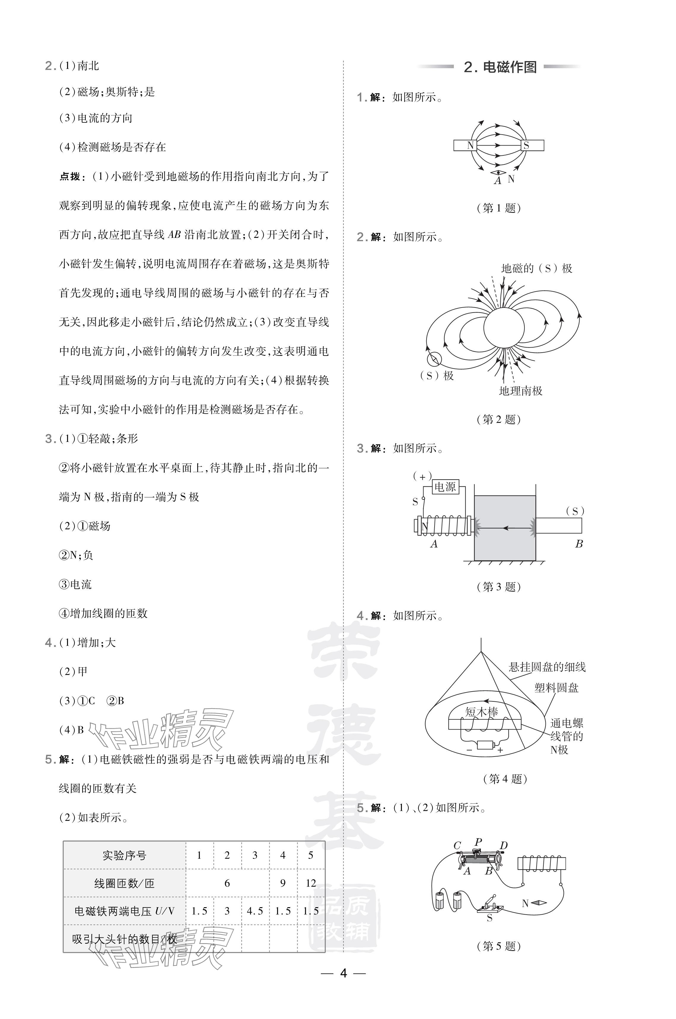 2024年點(diǎn)撥訓(xùn)練九年級(jí)物理下冊(cè)滬粵版安徽專版 參考答案第4頁