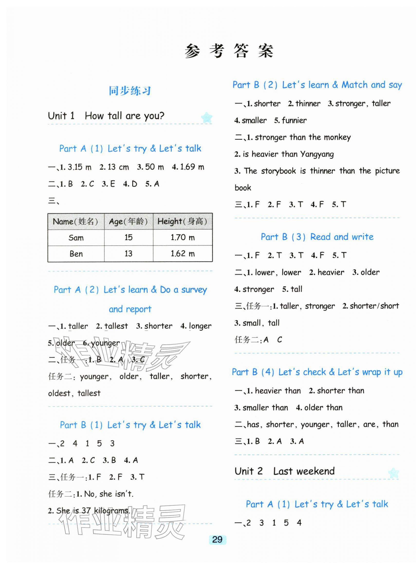 2026年精准学与练六年级英语下册人教版&nbsp;第1页