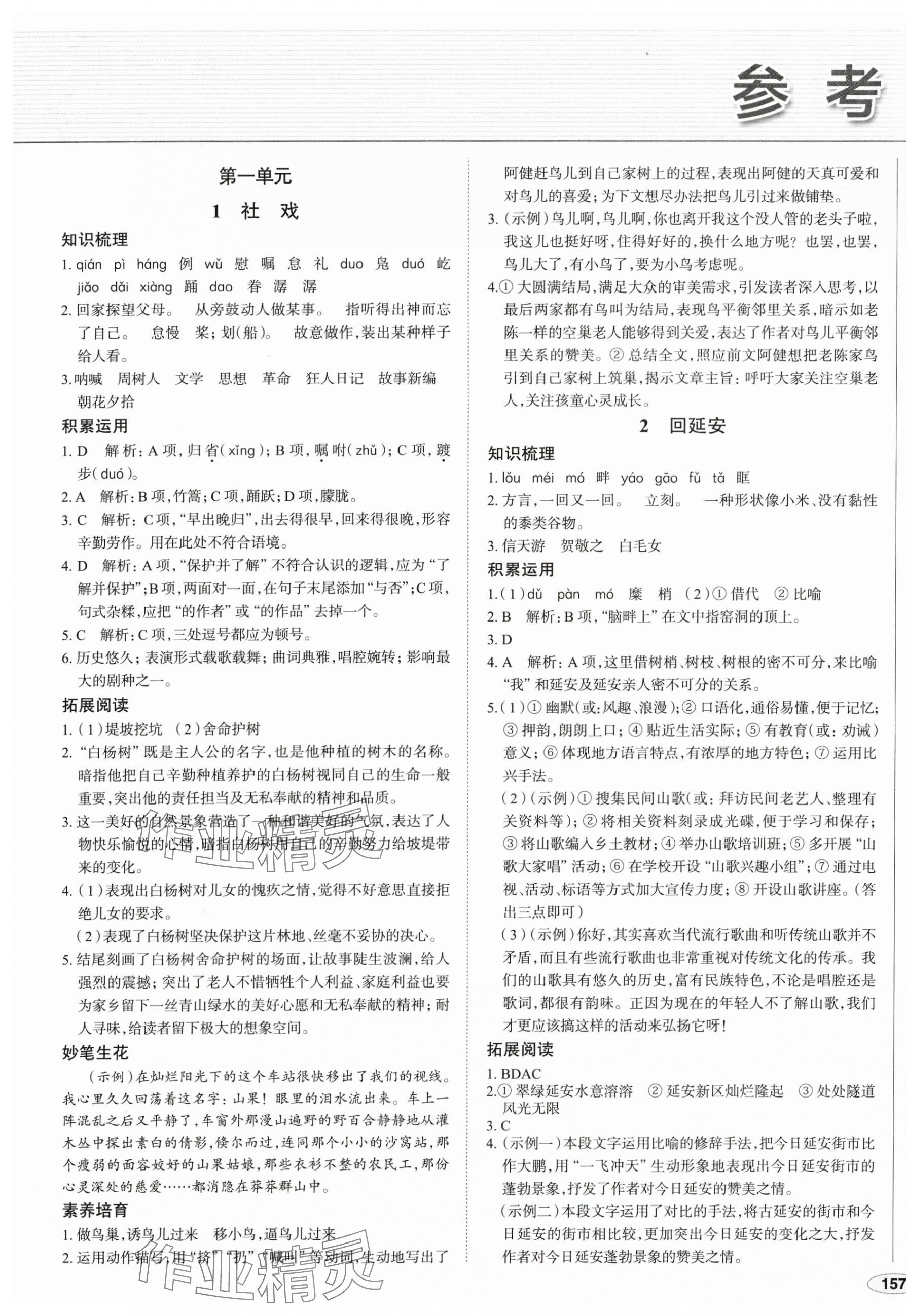 2024年中考檔案初中同步學案導學八年級語文下冊人教版青島專版 第1頁