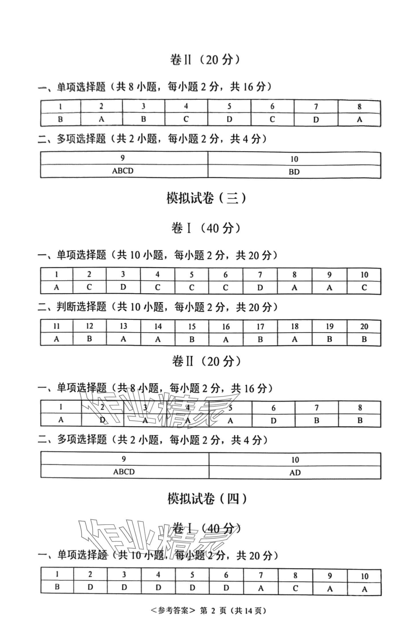 2024年福建省学校学生水平考试德育模拟试卷航空工业出版社中职德育 第3页