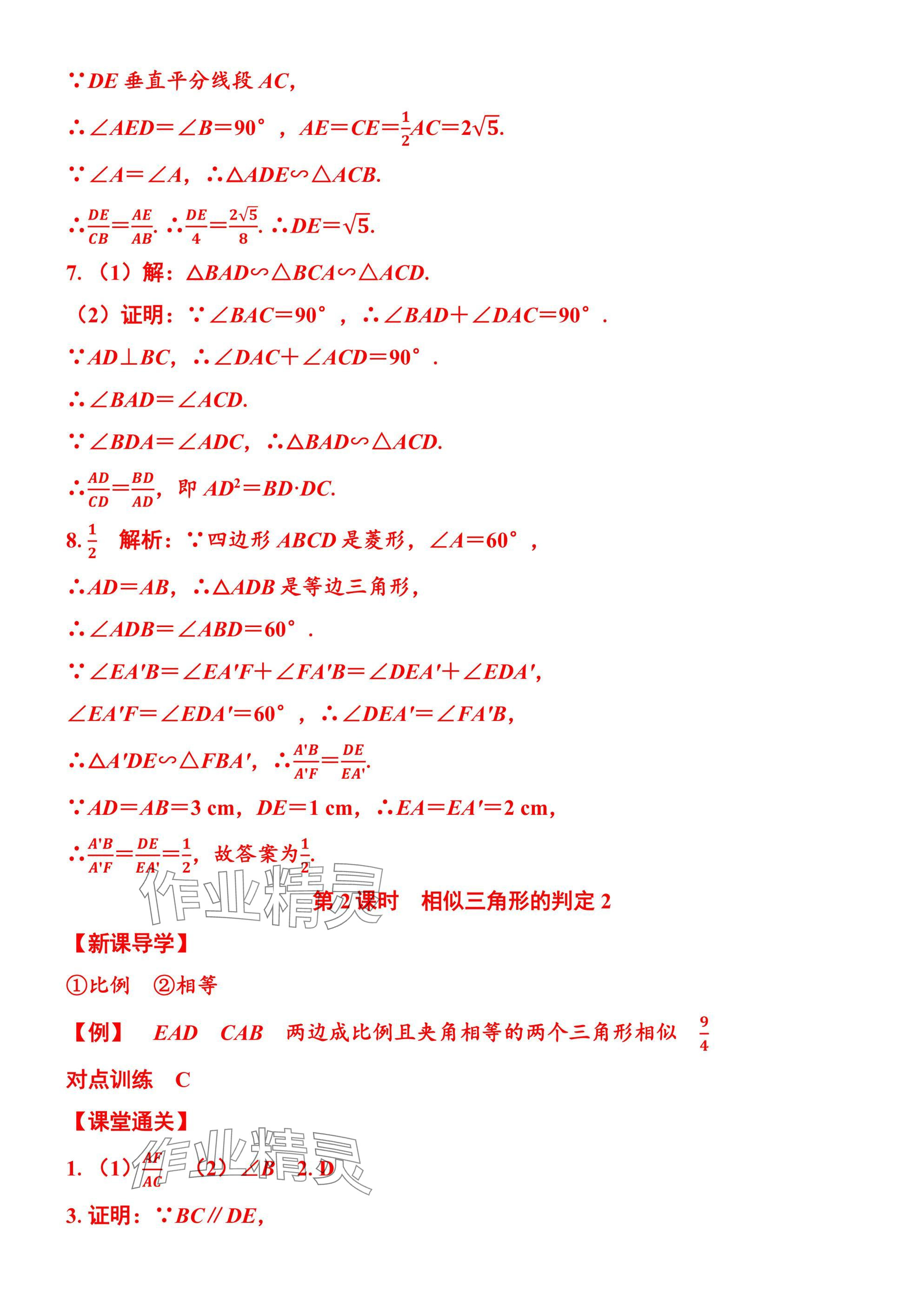 2025年廣東名師講練通九年級數學全一冊北師大版深圳專版 參考答案第53頁