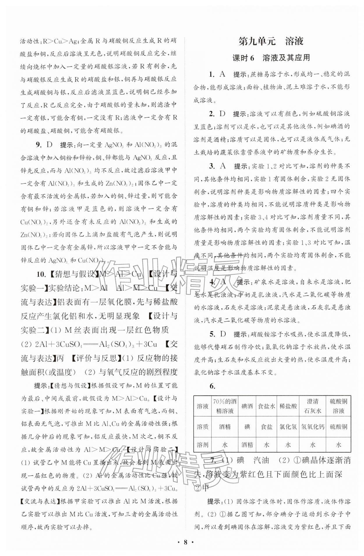 2026年初中化学小题狂做九年级下册人教版提优版&nbsp;第8页