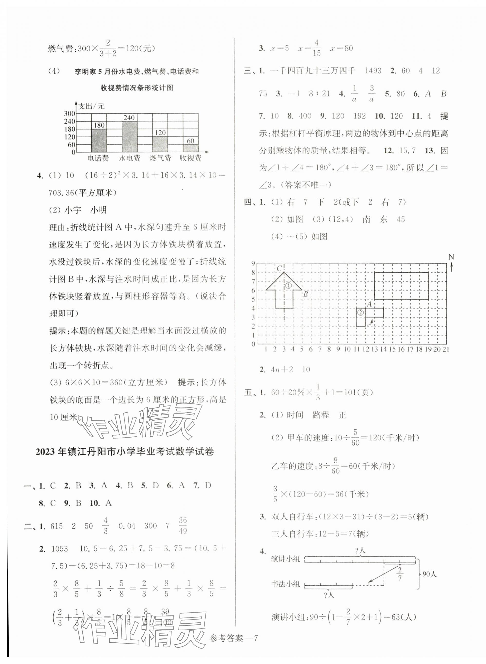 2024年超能学典江苏13大市名牌小学毕业升学真卷精编六年级数学2版 第7页