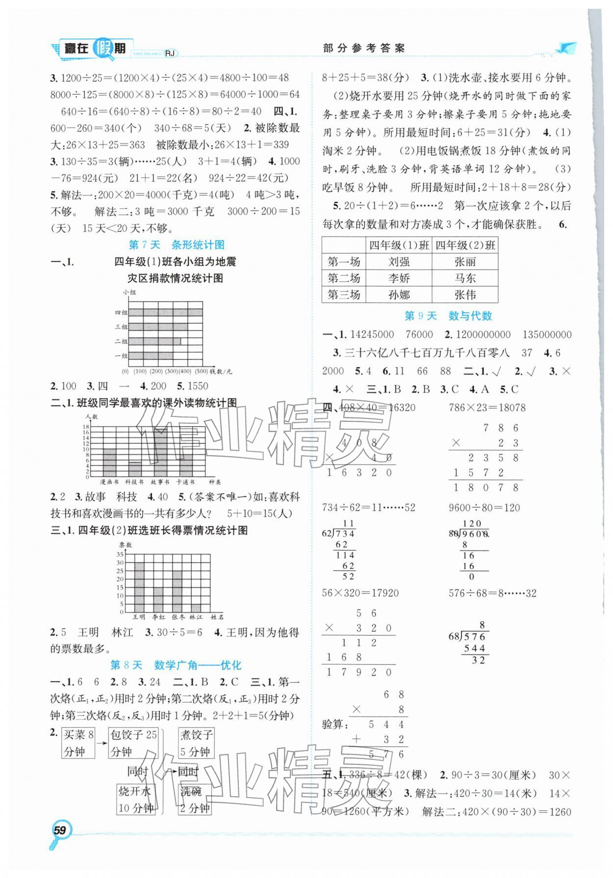2026年赢在假期期末加寒假合肥工业大学出版社四年级数学人教版&nbsp;第2页