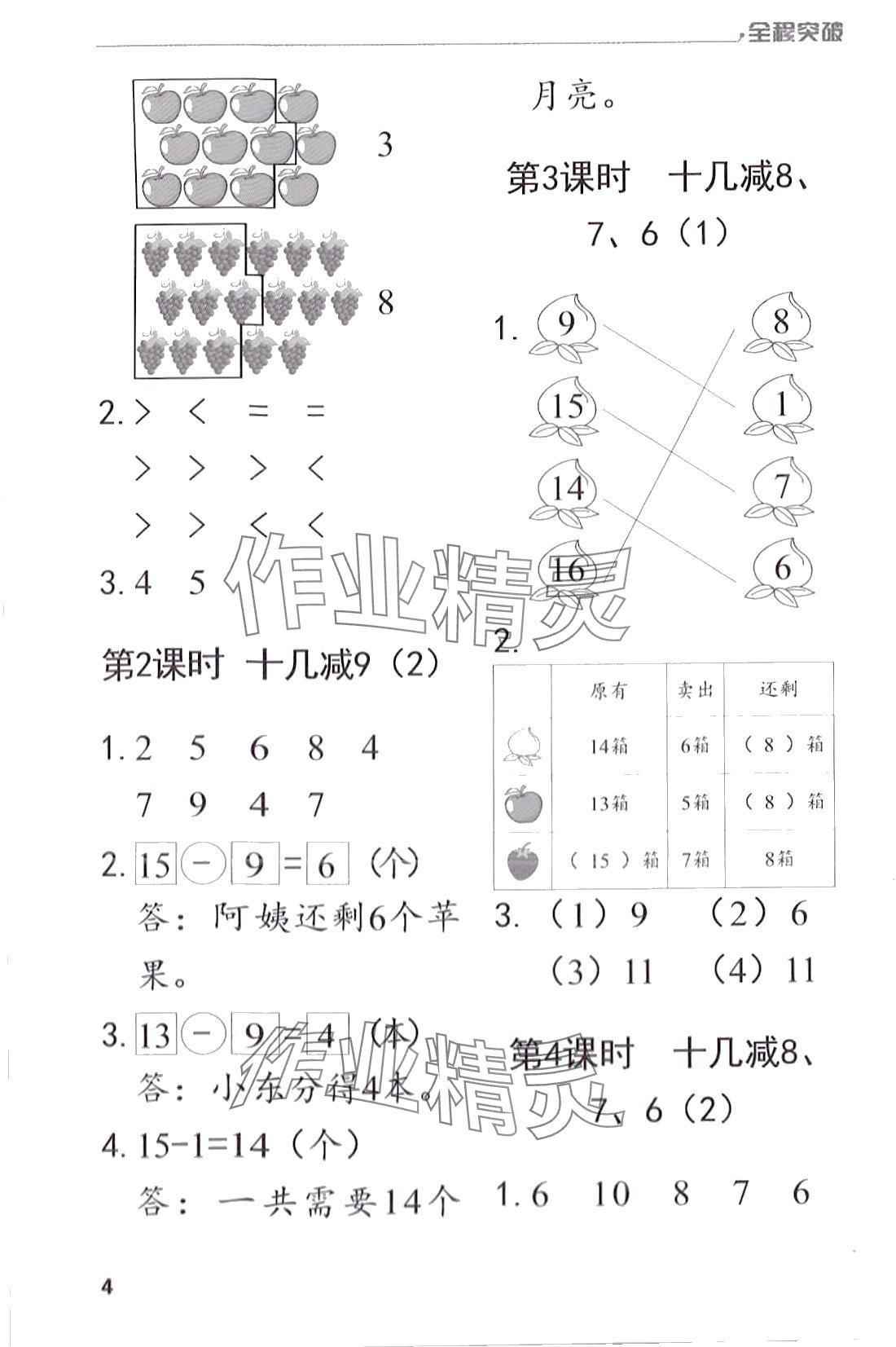 2024年全程突破一年級數(shù)學下冊人教版 第4頁