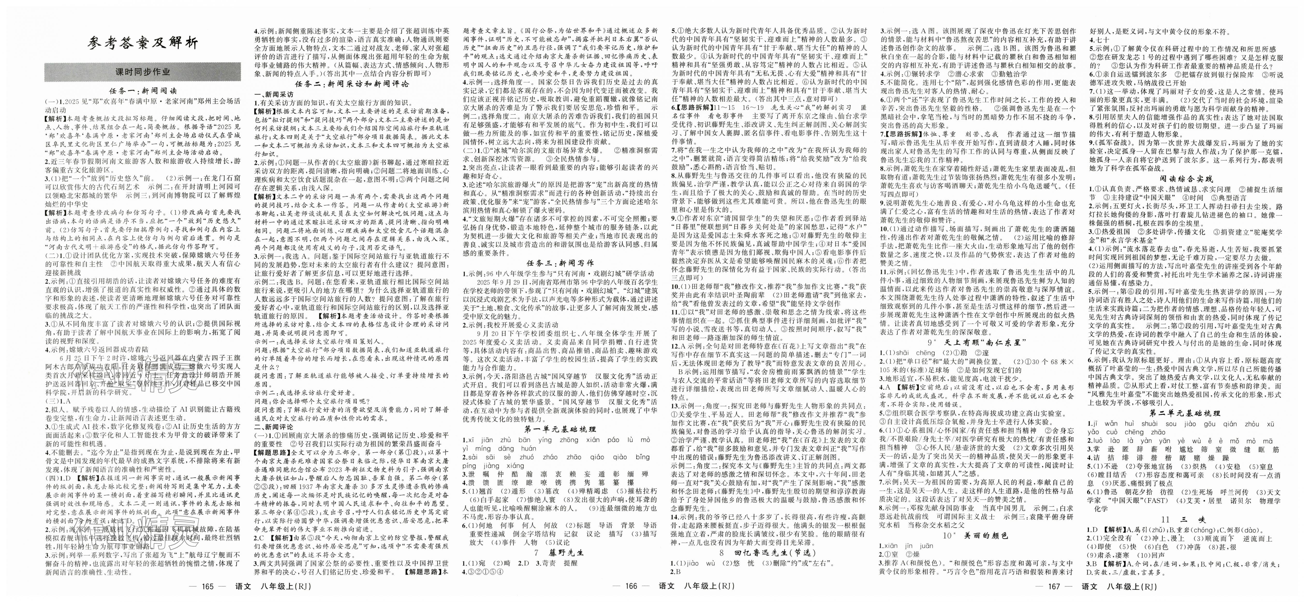 2025年四清导航八年级语文上册人教版河南专版 第1页