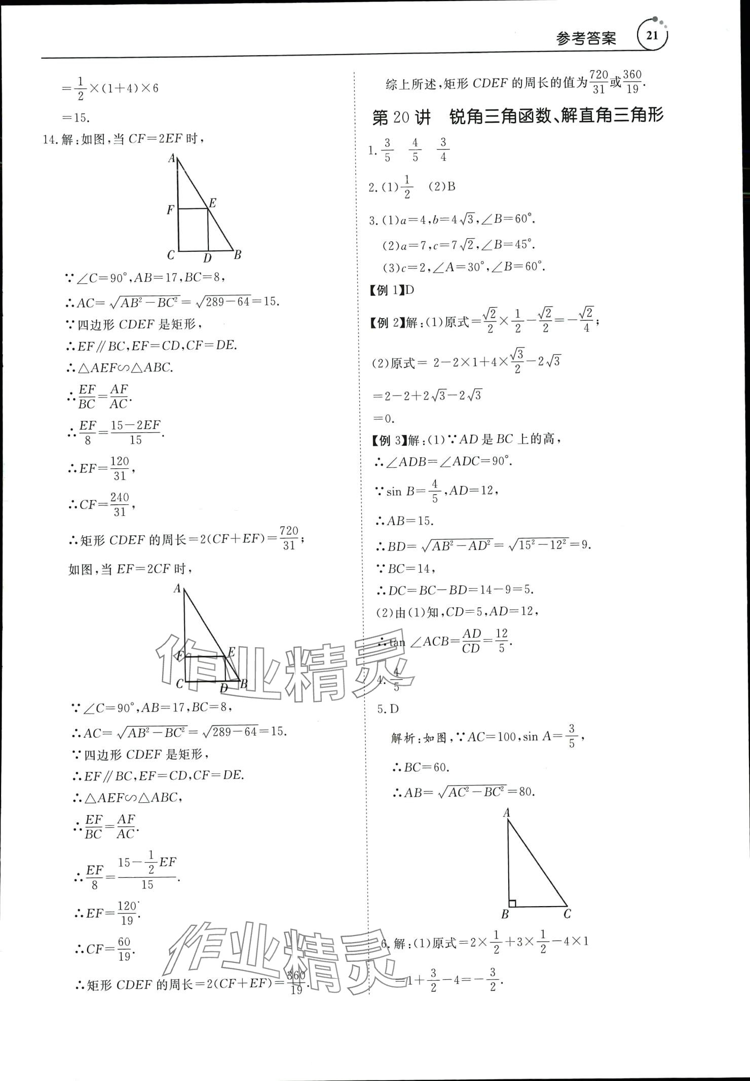 2024年中考導(dǎo)學(xué)數(shù)學(xué)&nbsp;參考答案第21頁(yè)