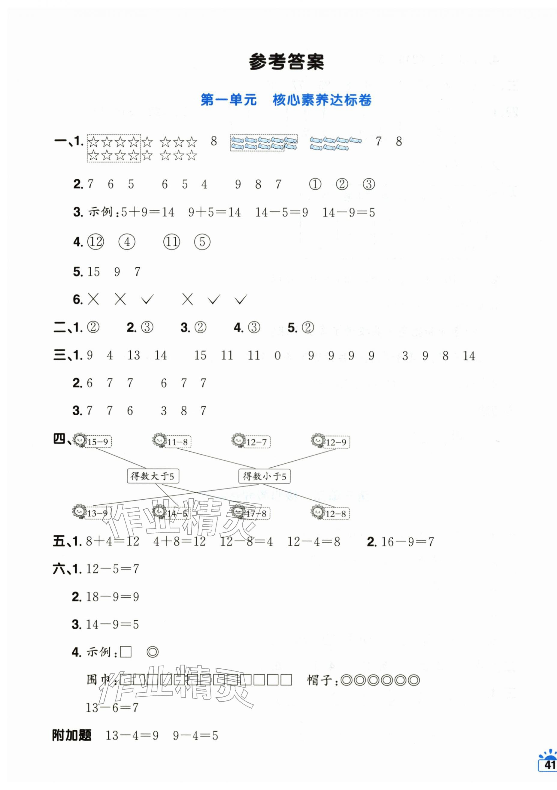 2026年阳光同学一线名师全优好卷一年级数学下册青岛版&nbsp;第1页
