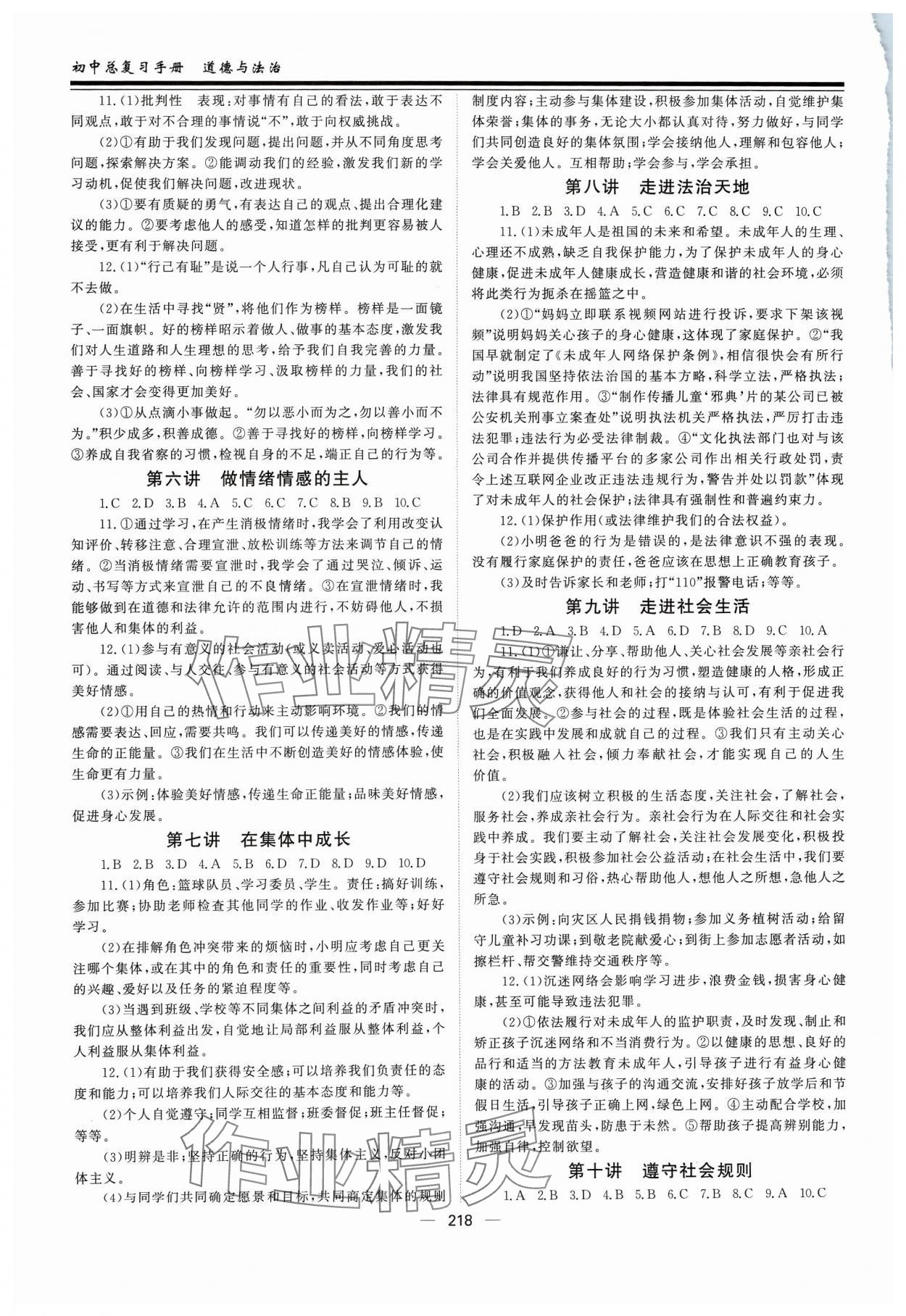 2024年初中總復習手冊道德與法治山東文藝出版社 第2頁