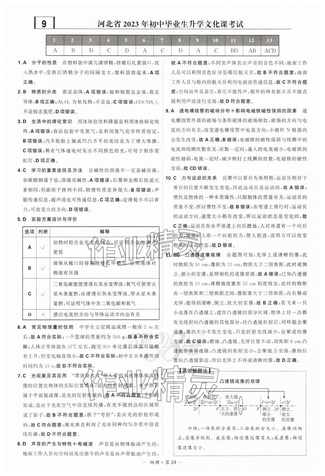 2024年天利38套新課標(biāo)全國中考試題精選物理 參考答案第24頁