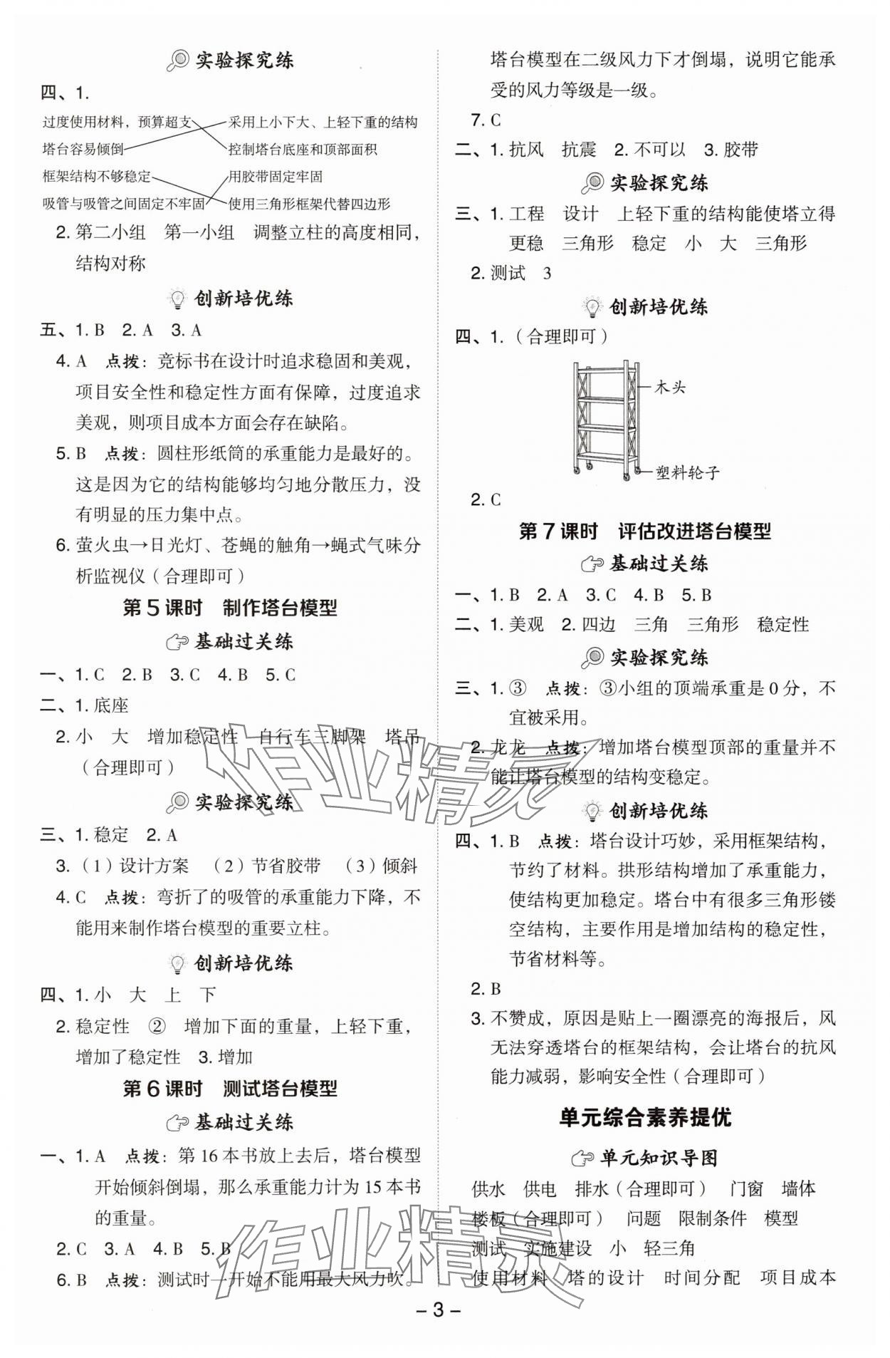 2025年綜合應(yīng)用創(chuàng)新題典中點(diǎn)六年級(jí)科學(xué)下冊(cè)教科版 參考答案第2頁