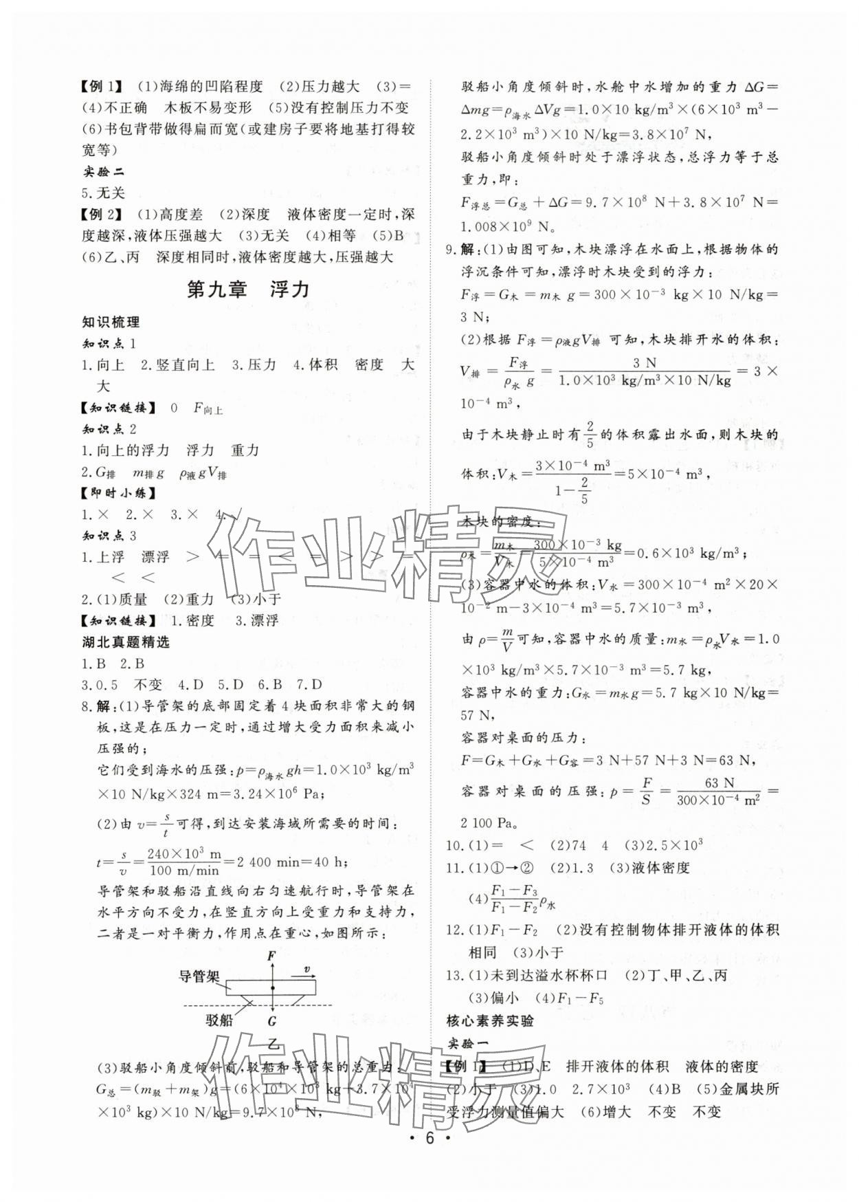 2025年湖北新中考備考與指導(dǎo)物理 參考答案第6頁