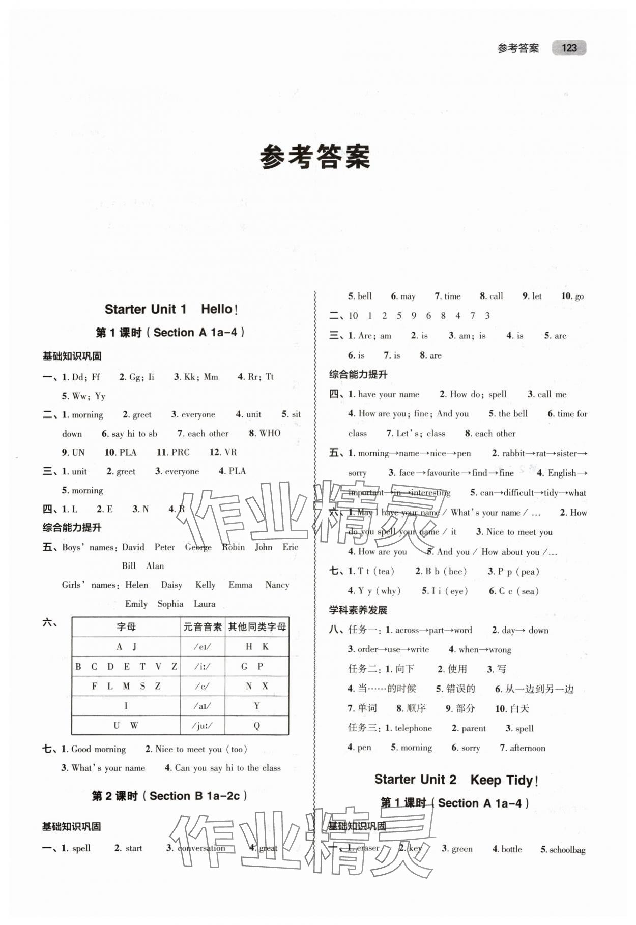 2024年同步练习册大象出版社七年级英语上册人教版 第1页