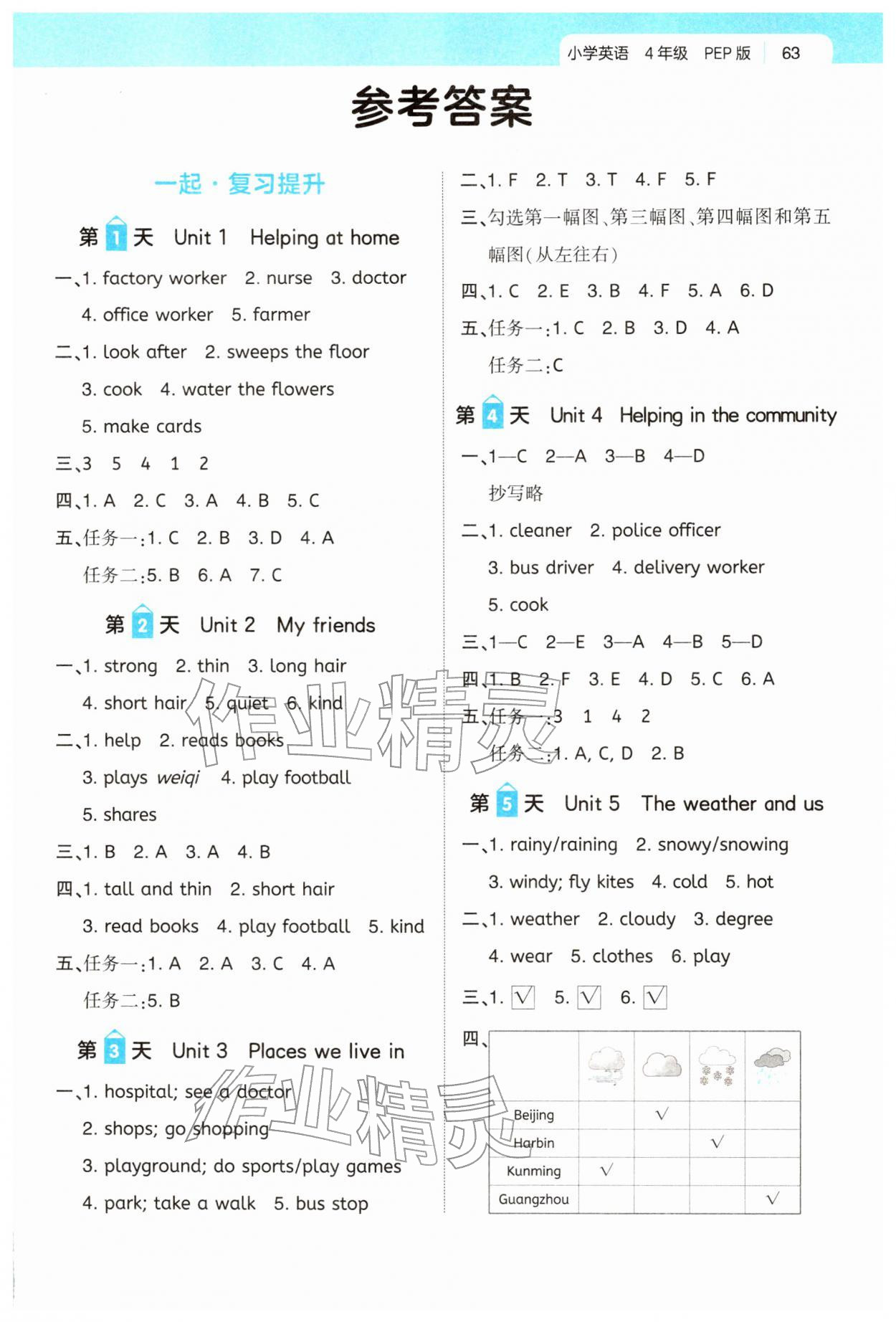 2026年一起寫寒假作業(yè)四年級英語人教版&nbsp;第1頁