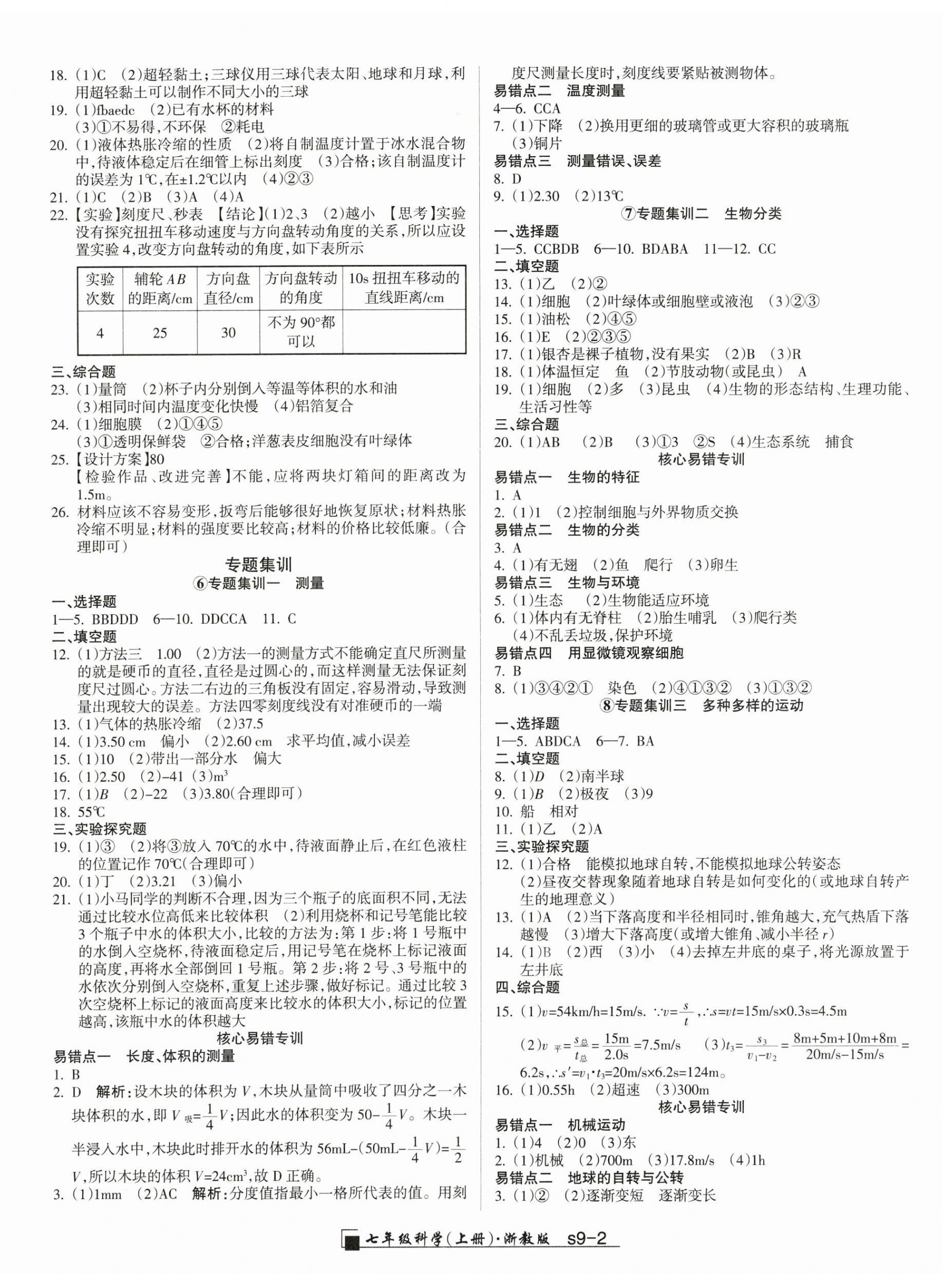 2025年勵(lì)耘書(shū)業(yè)浙江期末七年級(jí)科學(xué)上冊(cè)浙教版&nbsp;參考答案第2頁(yè)