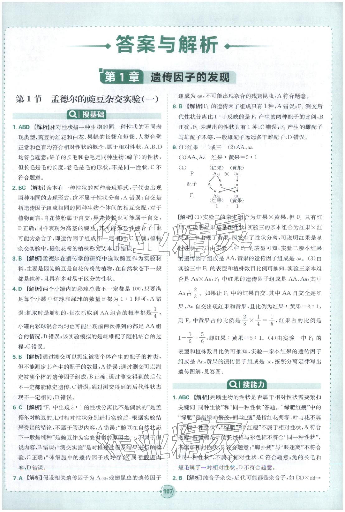 2026年热搜题高中生物必修第二册人教版 第1页
