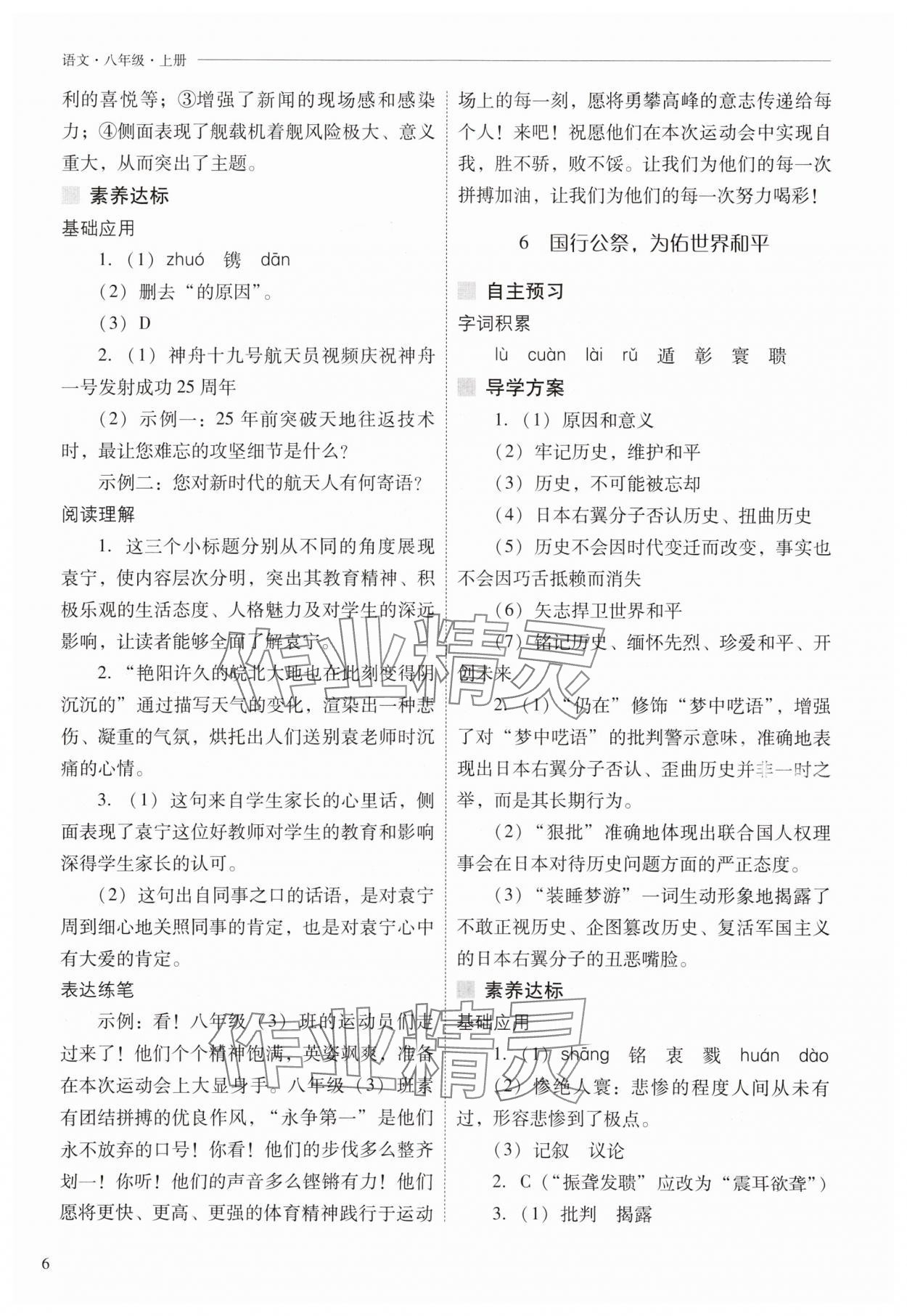2025年新课程问题解决导学方案八年级语文上册人教版 第6页