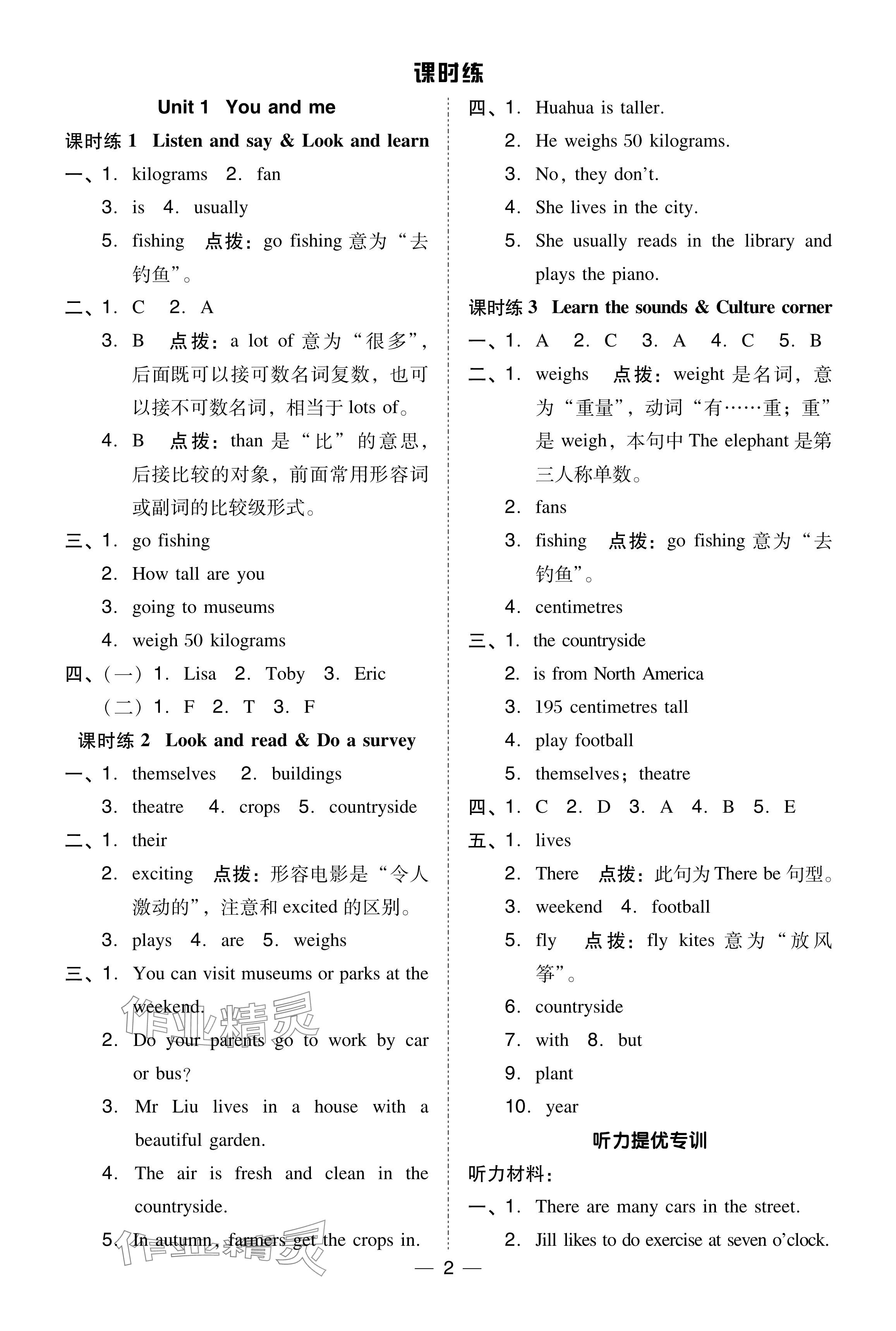 2024年綜合應(yīng)用創(chuàng)新題典中點六年級英語下冊滬教版 參考答案第1頁