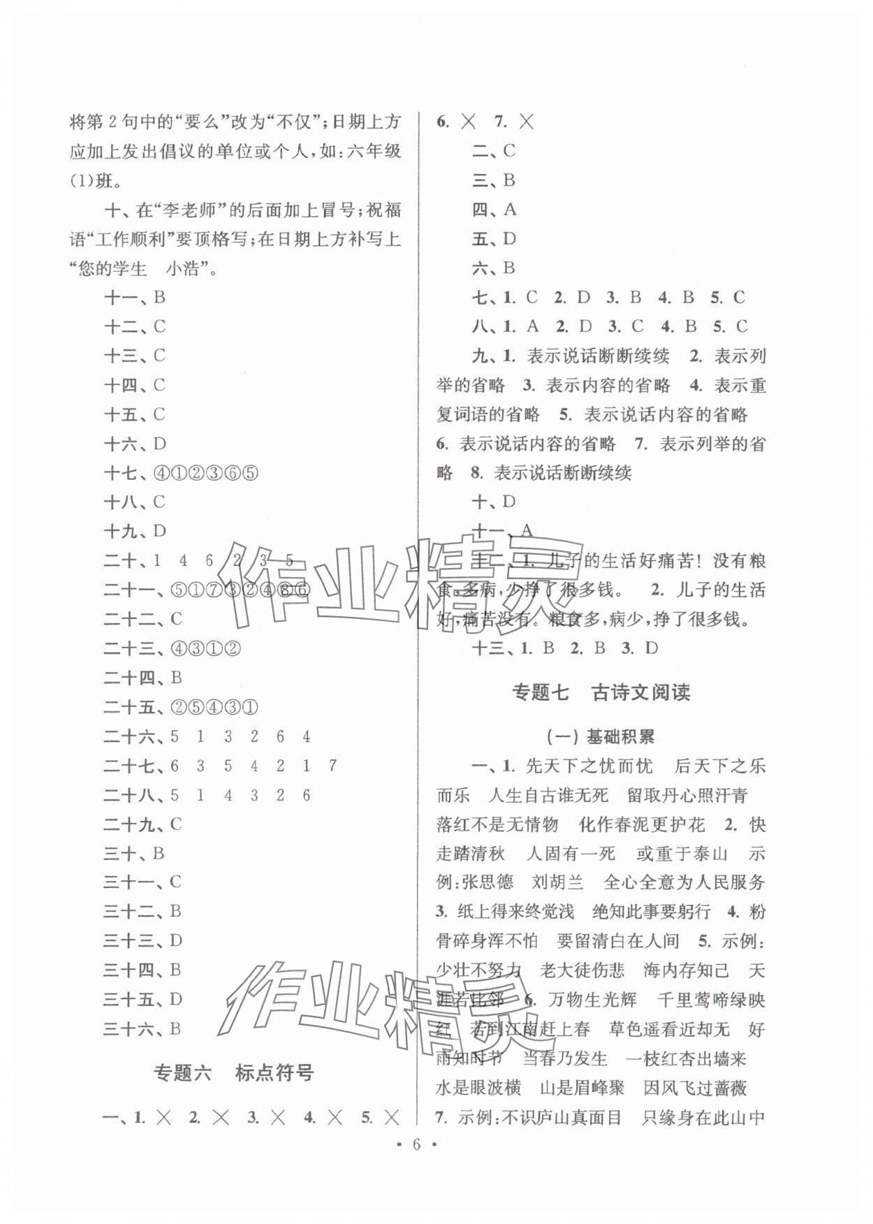 2025年自主创新作业小学毕业总复习一本通语文淮安专版 第6页