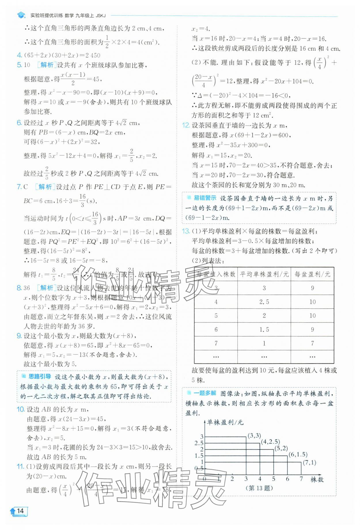 2024年實(shí)驗(yàn)班提優(yōu)訓(xùn)練九年級(jí)數(shù)學(xué)上冊(cè)蘇科版 參考答案第15頁(yè)