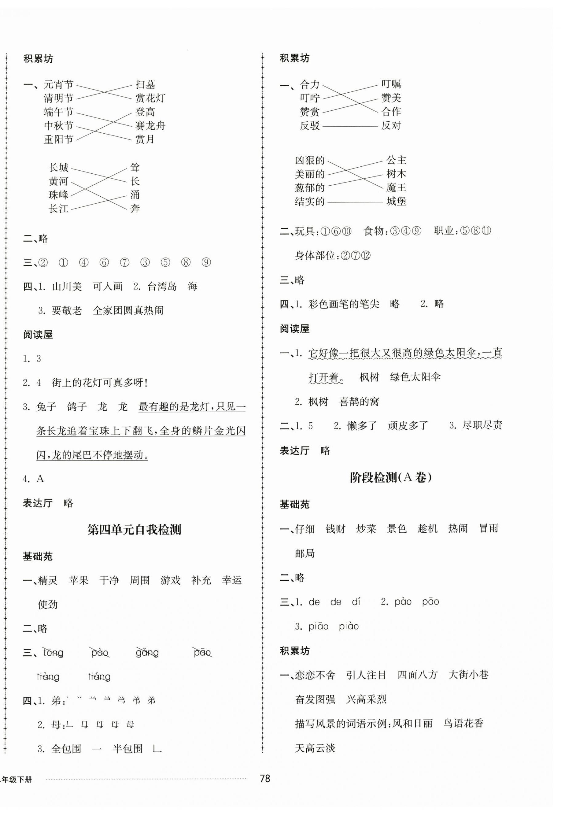 2025年同步练习册配套单元自测卷二年级语文下册人教版 第2页