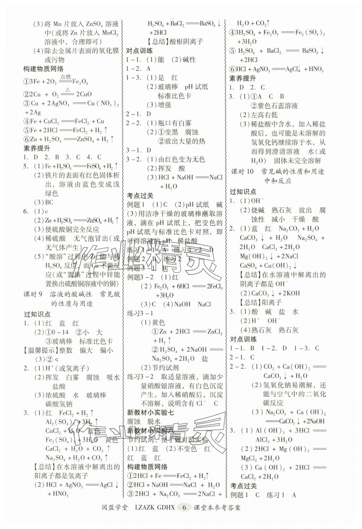 2025年零障礙中考化學廣東專版 參考答案第6頁