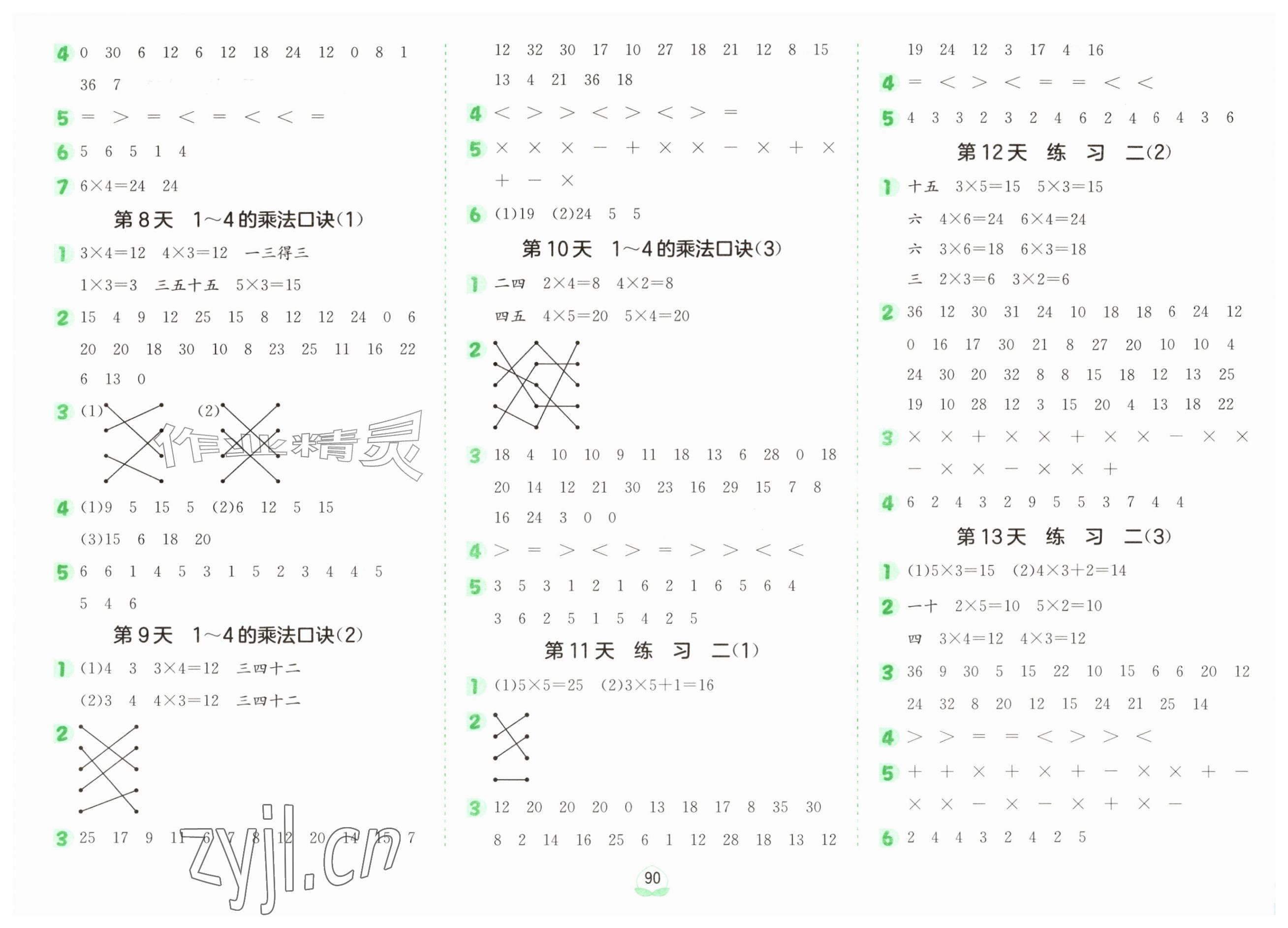 2026年小学数学口算题卡二年级上册江苏版江苏人民出版社&nbsp;第2页