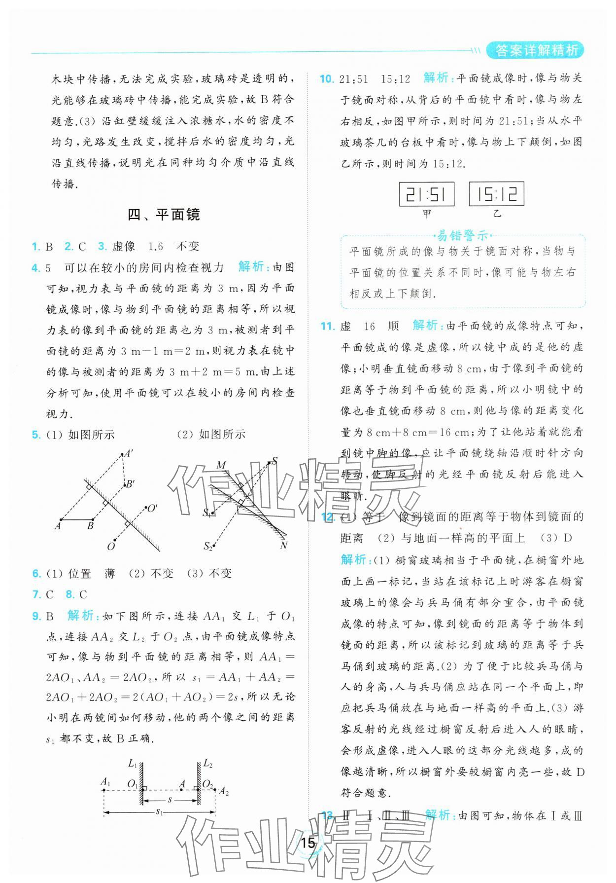 2023年亮點(diǎn)給力全優(yōu)練霸八年級(jí)物理上冊(cè)蘇科版 參考答案第15頁(yè)