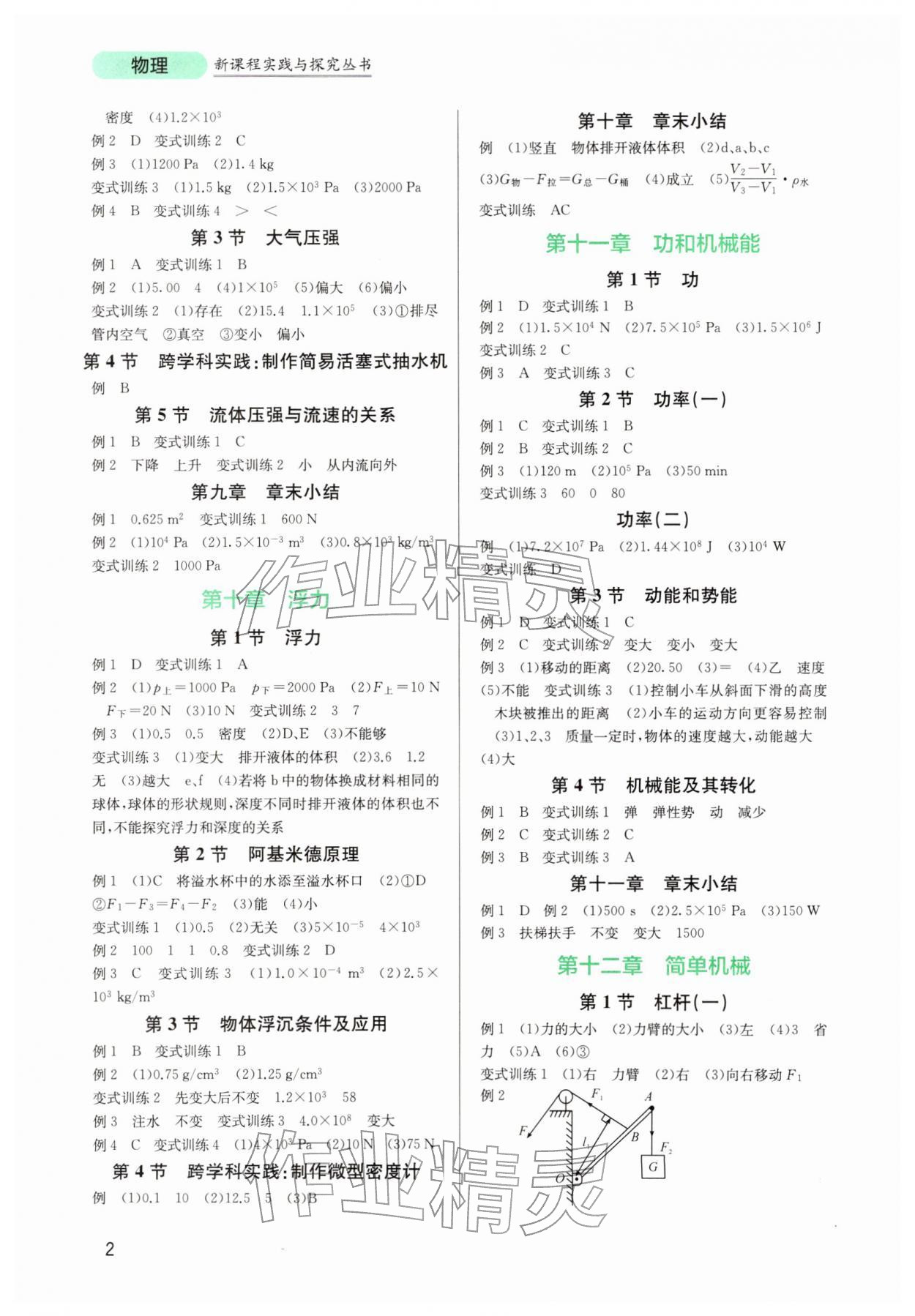 2026年新课程实践与探究丛书八年级物理下册人教版&nbsp;第2页