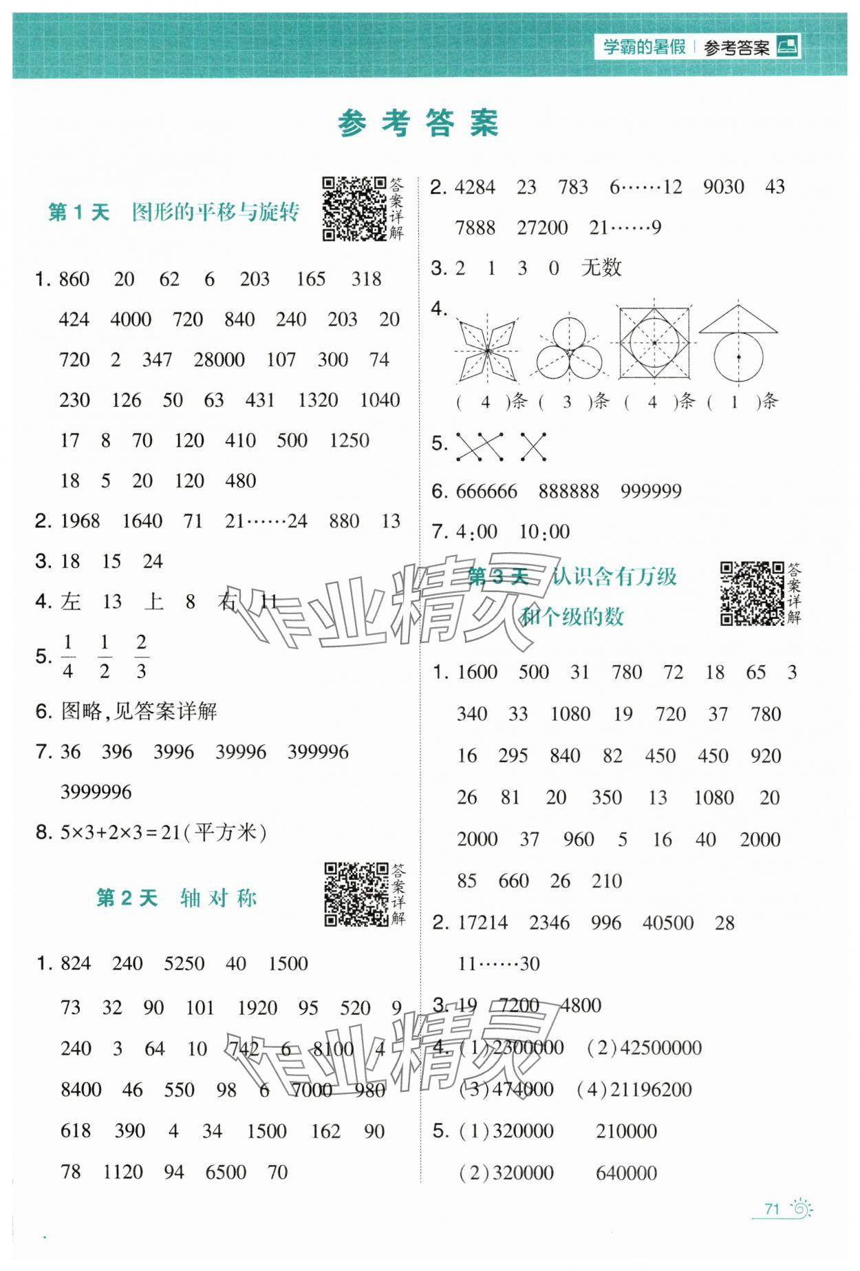 2024年學(xué)霸的暑假計(jì)算暑期大通關(guān)四升五年級(jí)數(shù)學(xué)蘇教版 第1頁(yè)