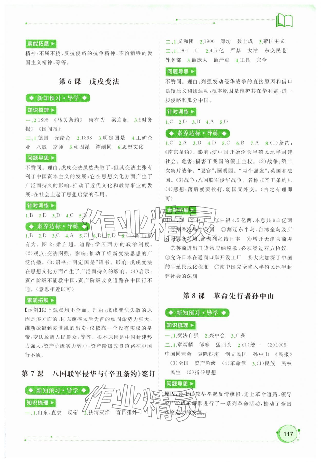 2023年新課程學(xué)習(xí)與測評同步學(xué)習(xí)八年級歷史上冊人教版 第3頁