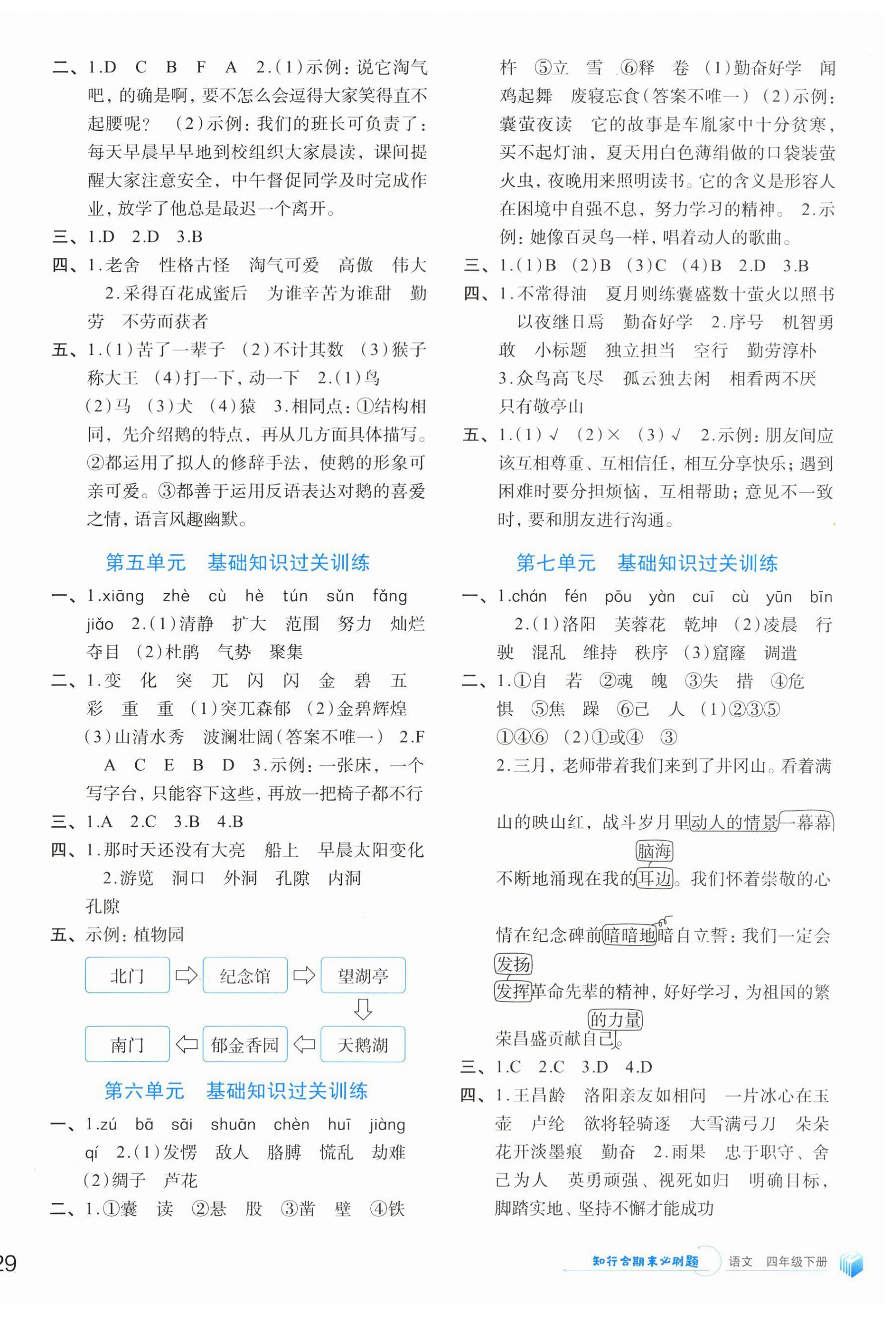 2024年知行合期末必刷題四年級(jí)語文下冊(cè)人教版 第2頁