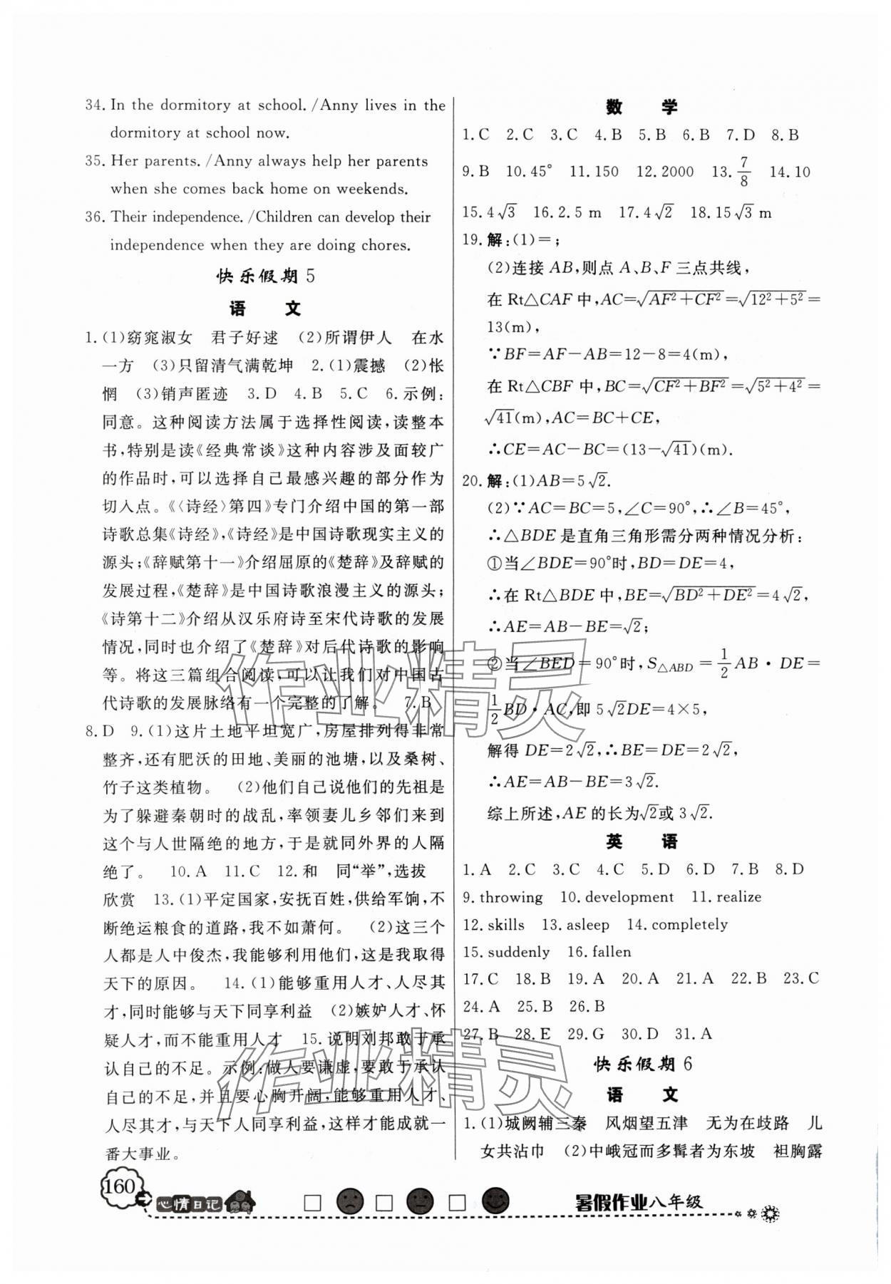 2024年百年學(xué)典快樂(lè)假期暑假作業(yè)八年級(jí)數(shù)學(xué)人教版 第4頁(yè)