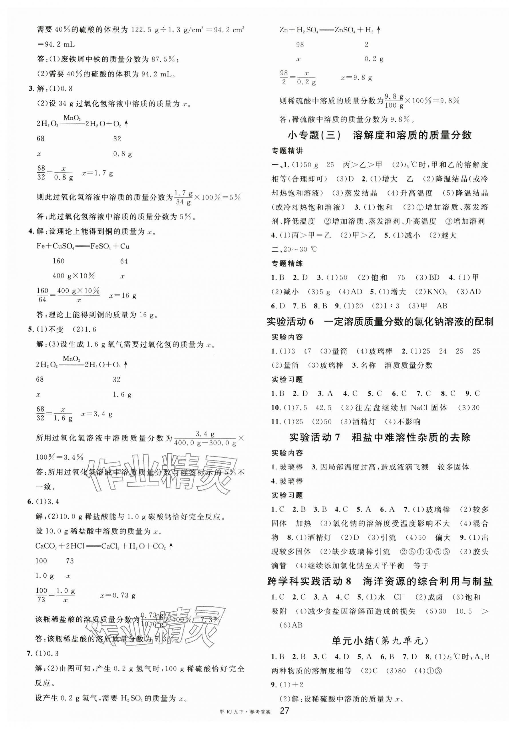 2025年名校課堂九年級化學(xué)下冊人教版湖北專版 第3頁