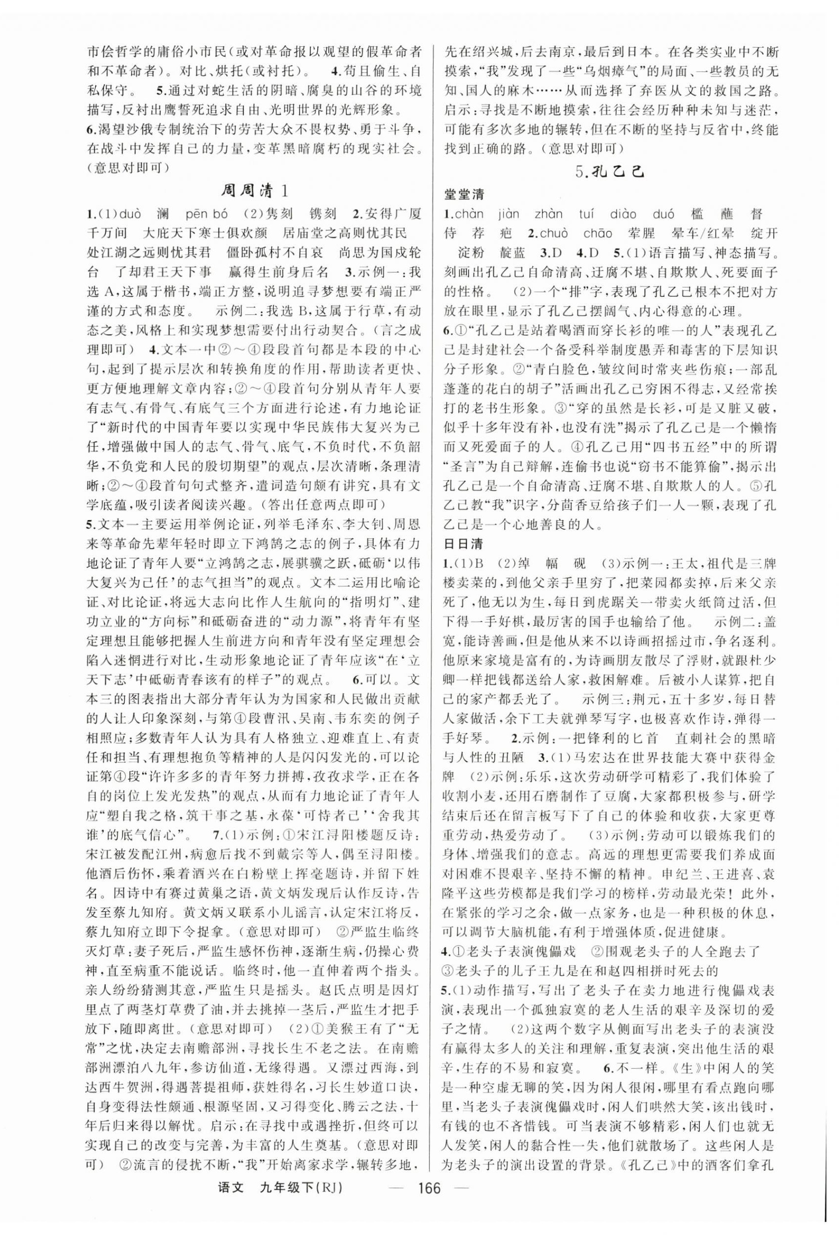 2024年四清導(dǎo)航九年級語文下冊人教版河南專版 第2頁