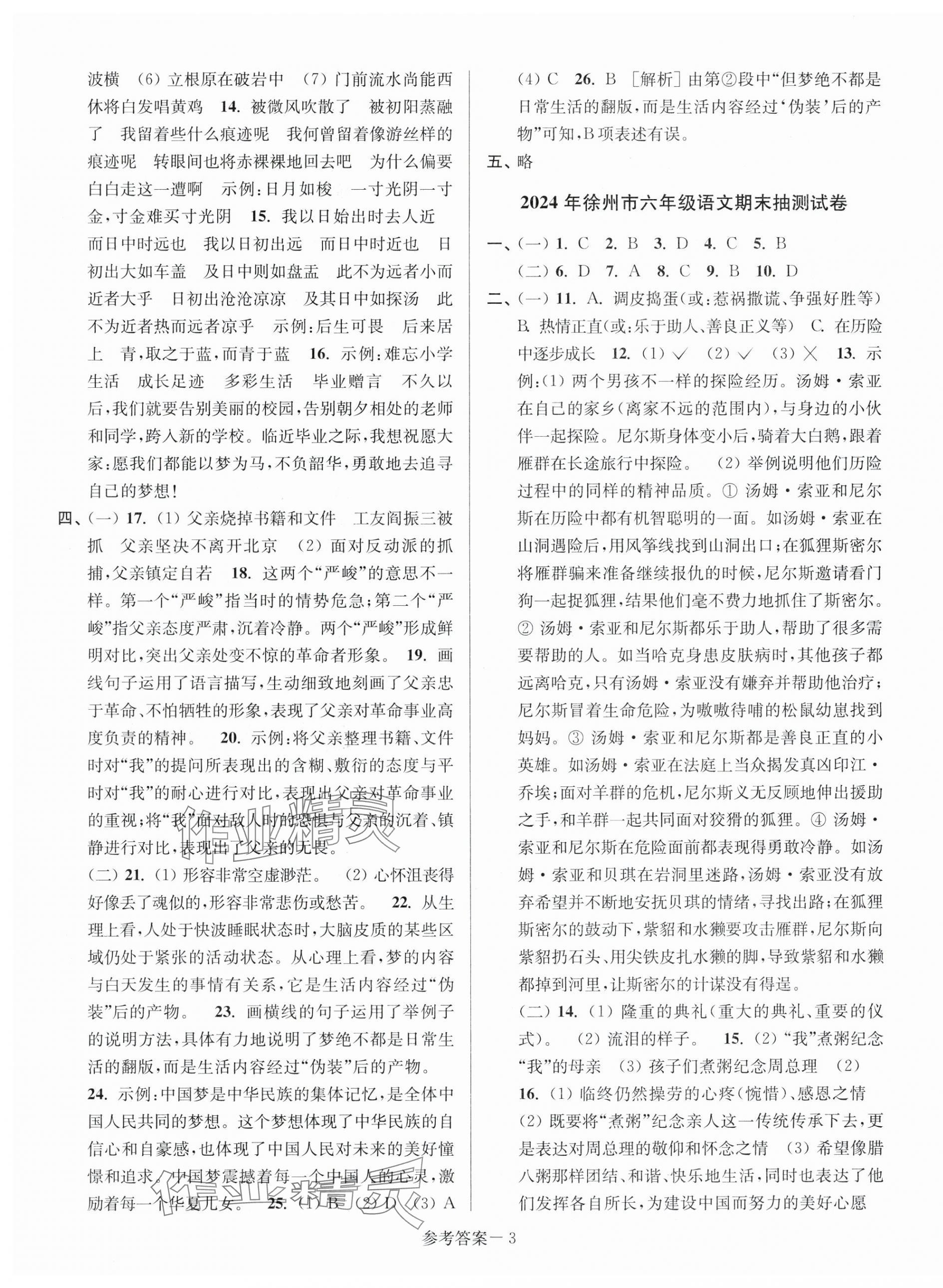 2025年超能學典江蘇13大市名牌小學畢業升學真卷精編語文2版 第3頁