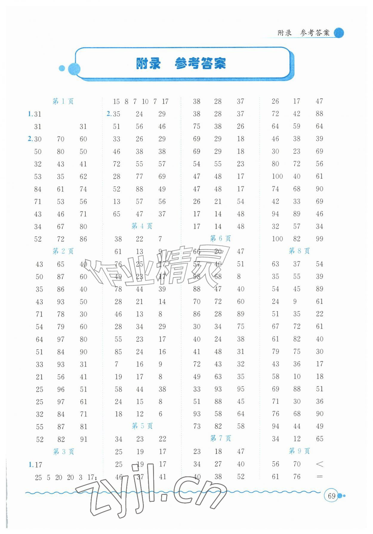 2026年黄冈小状元口算速算练习册二年级数学上册北师大版&nbsp;第1页