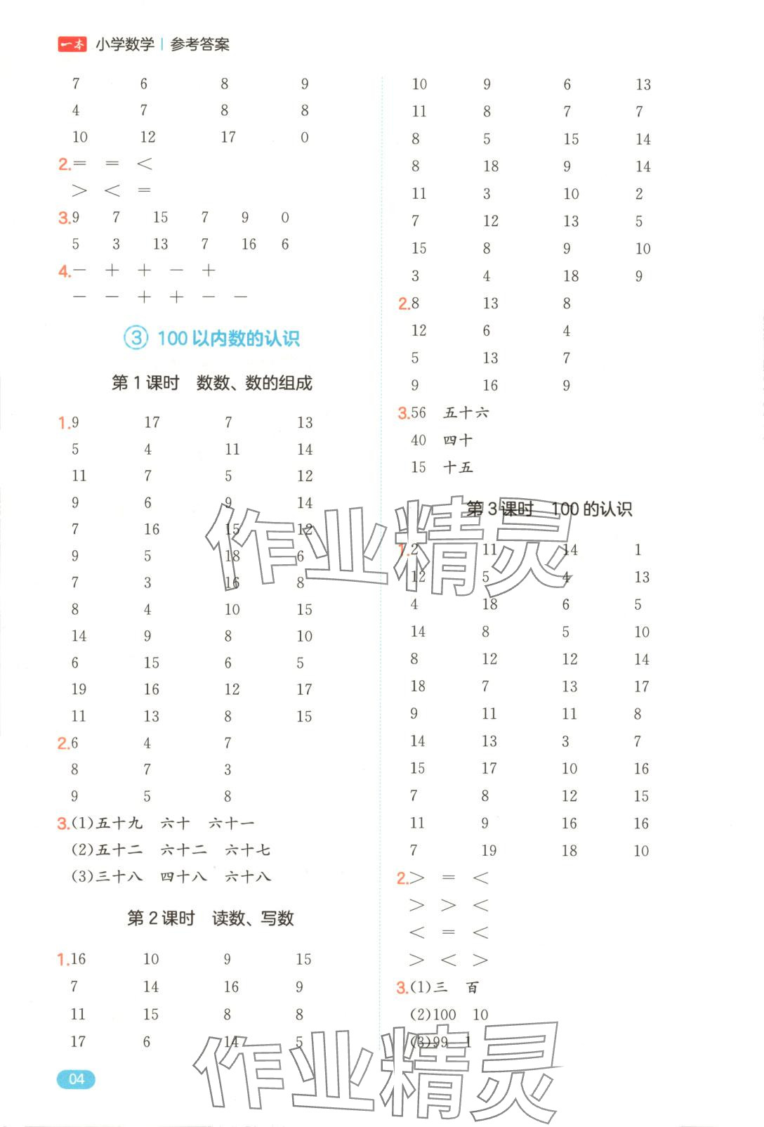 2025年一本口算能力訓練一年級數學下冊人教版 第4頁