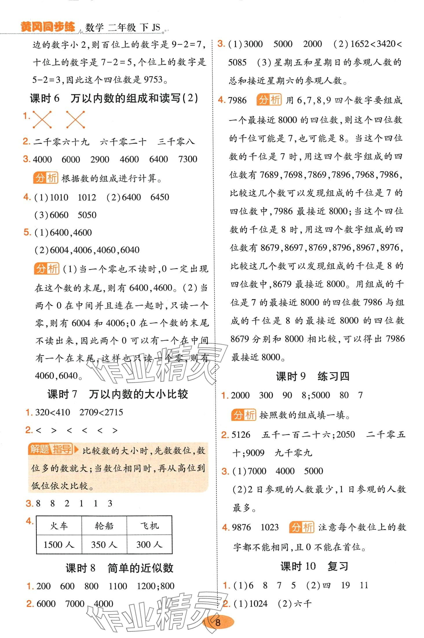 2024年黃岡同步練一日一練二年級數學下冊蘇教版 第8頁