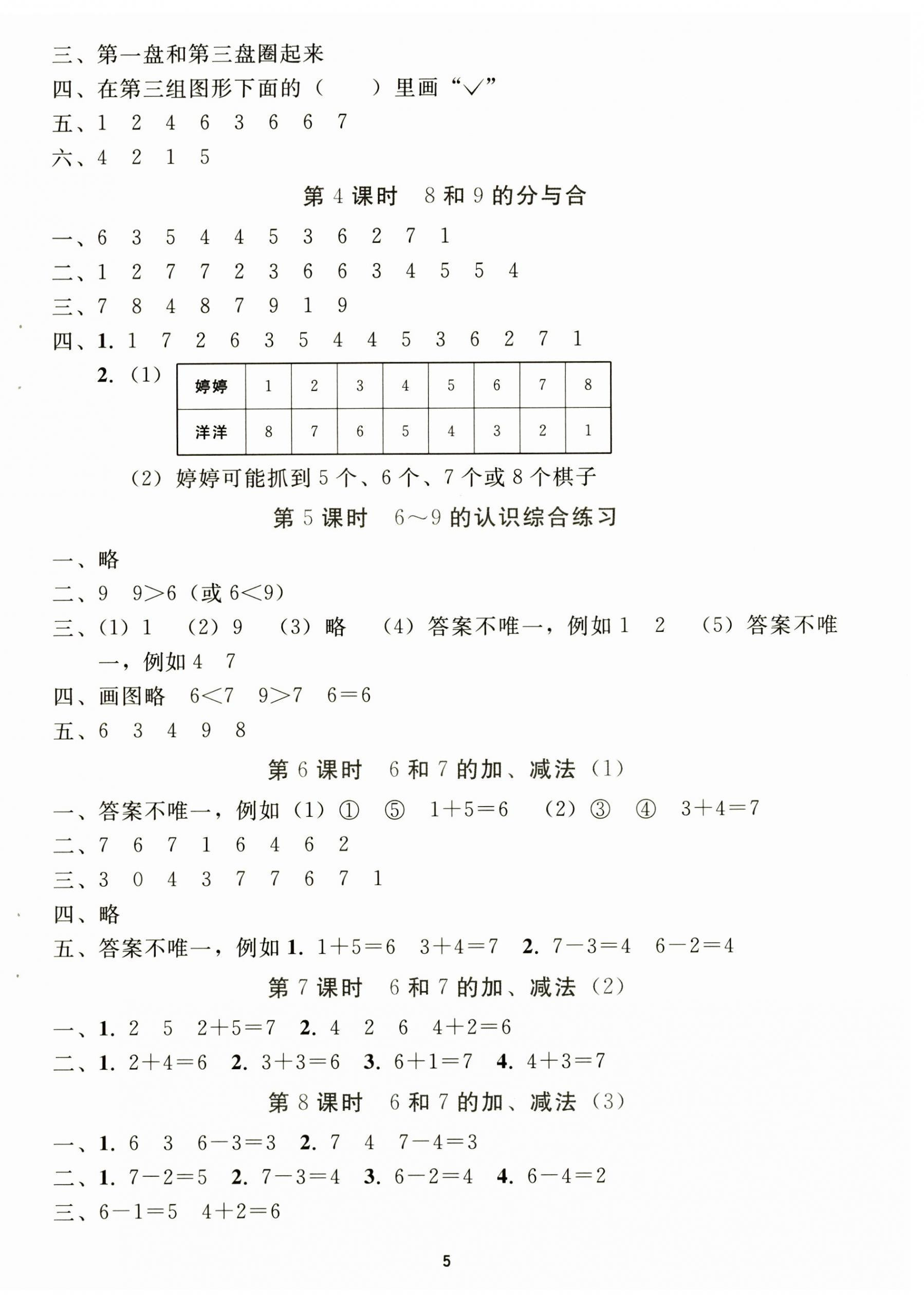 2024年同步輕松練習(xí)一年級(jí)數(shù)學(xué)上冊(cè)人教版貴州專(zhuān)版 第4頁(yè)