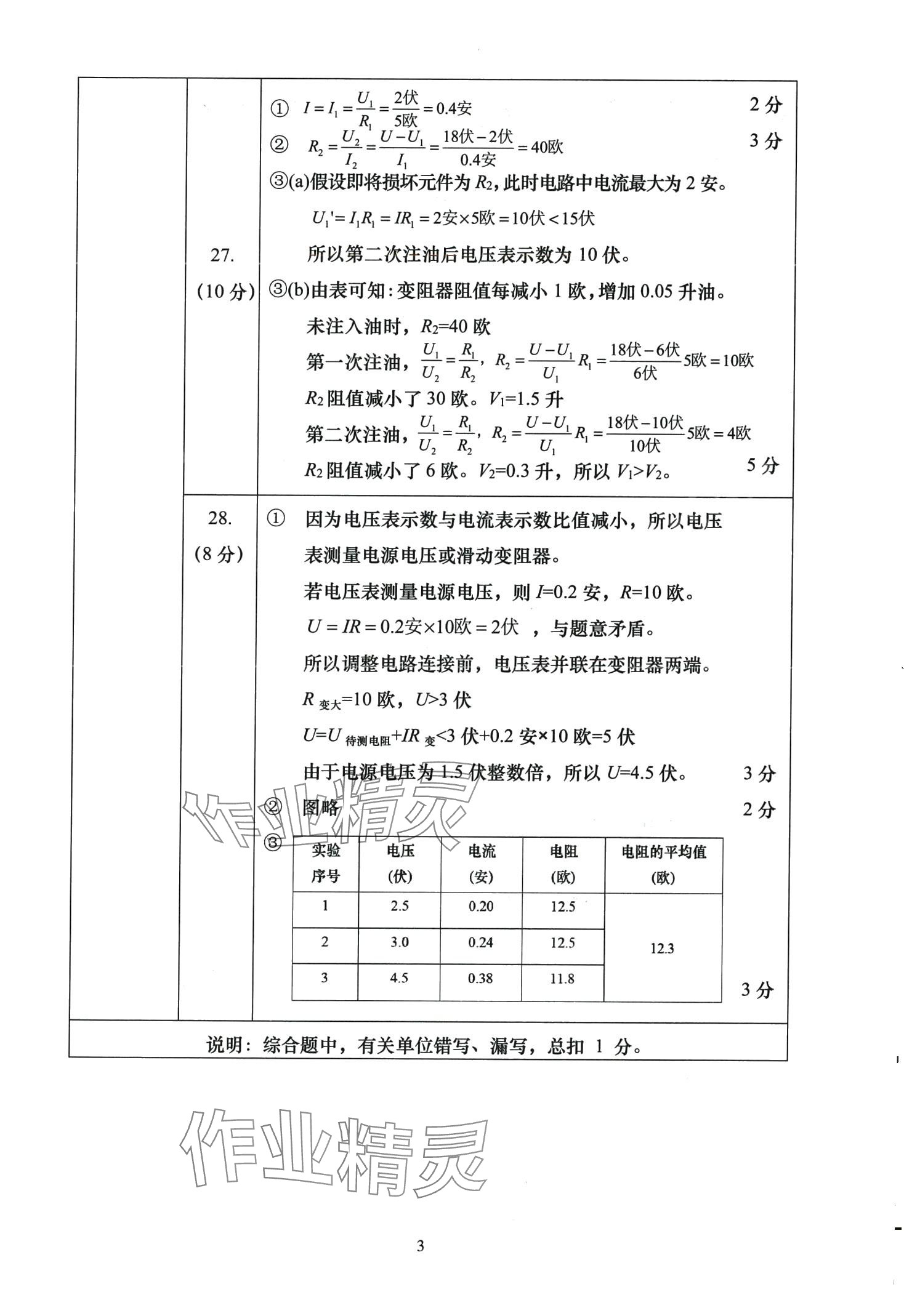 2024年初三年級試卷匯編物理上海專版 第3頁