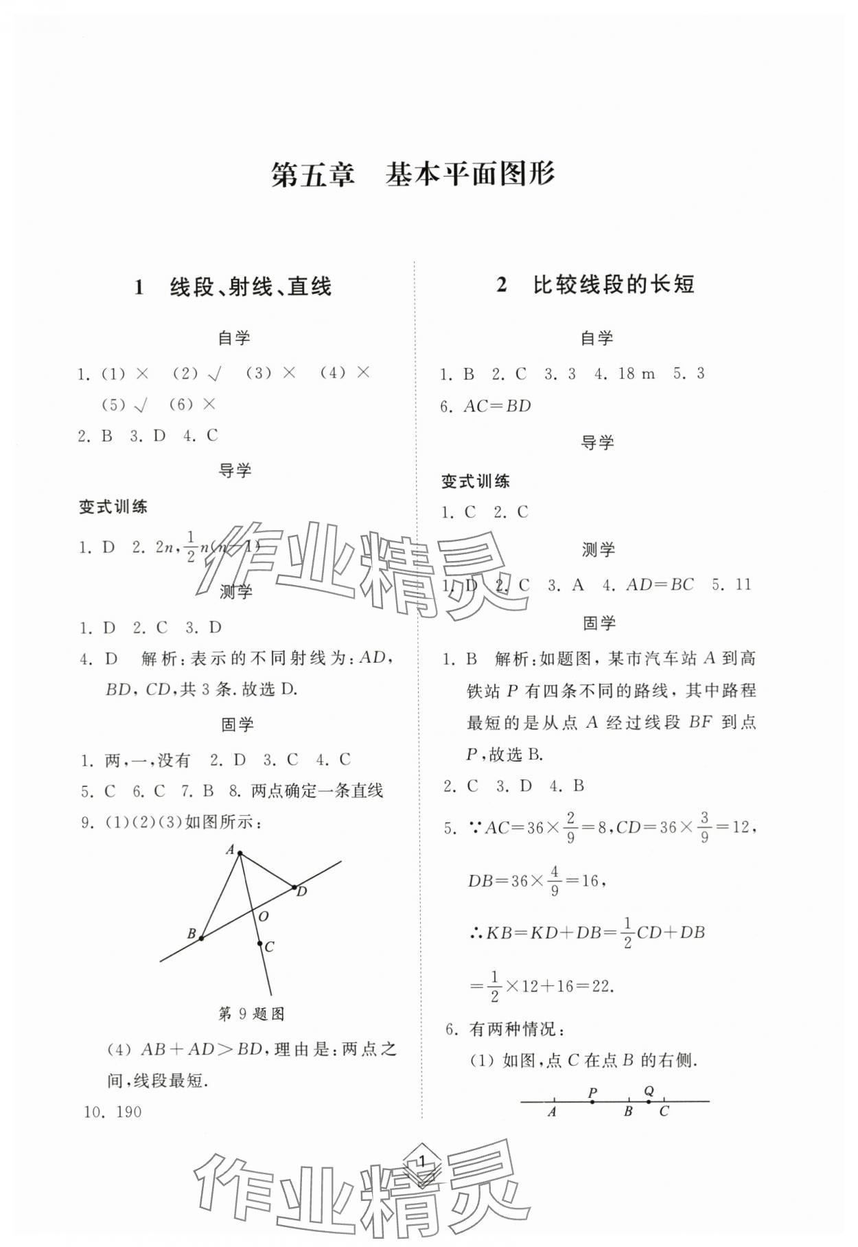 2024年综合能力训练六年级数学下册鲁教版54制 参考答案第1页