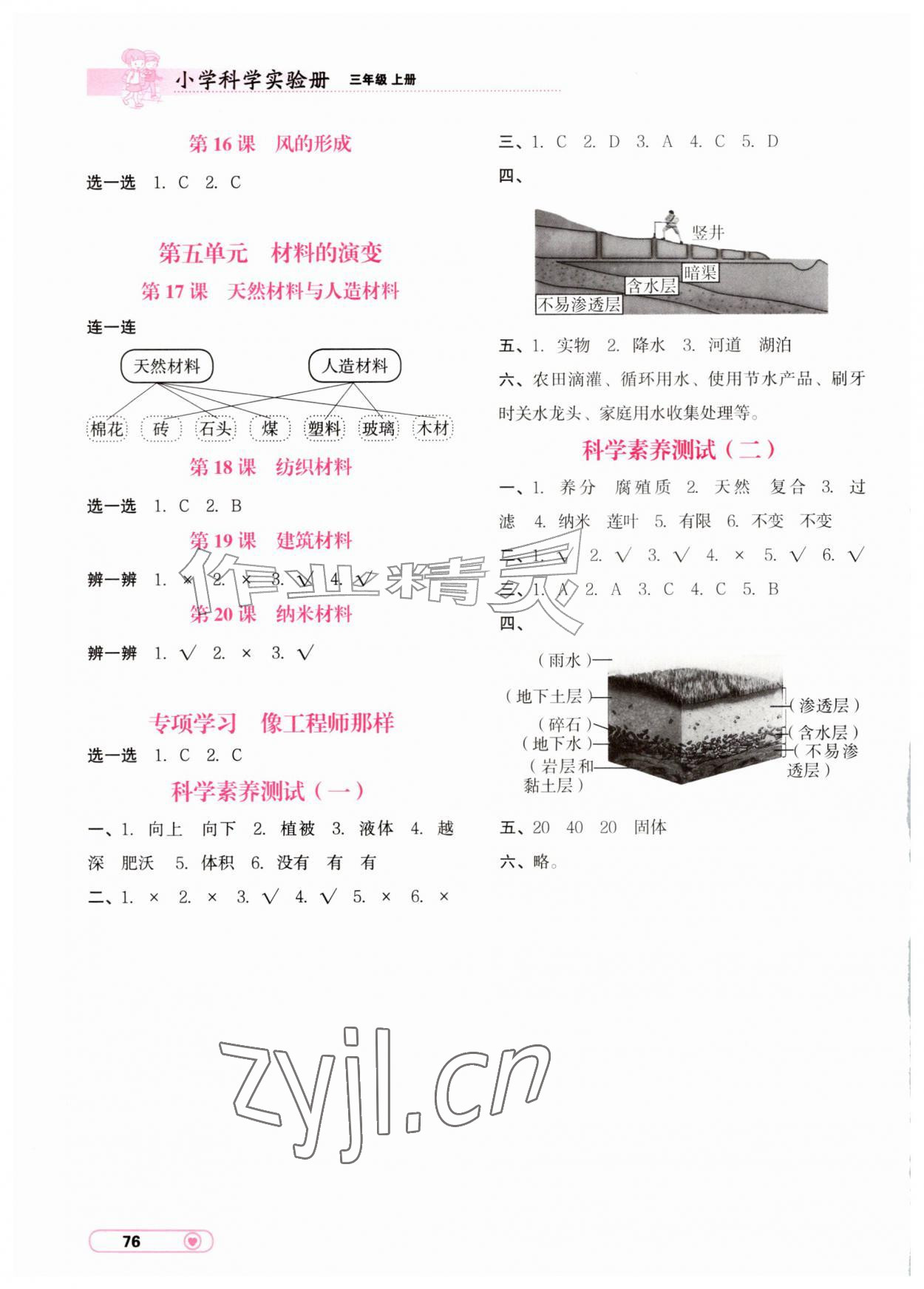 2026年小学科学实验册辽宁教育出版社三年级上册&nbsp;第2页