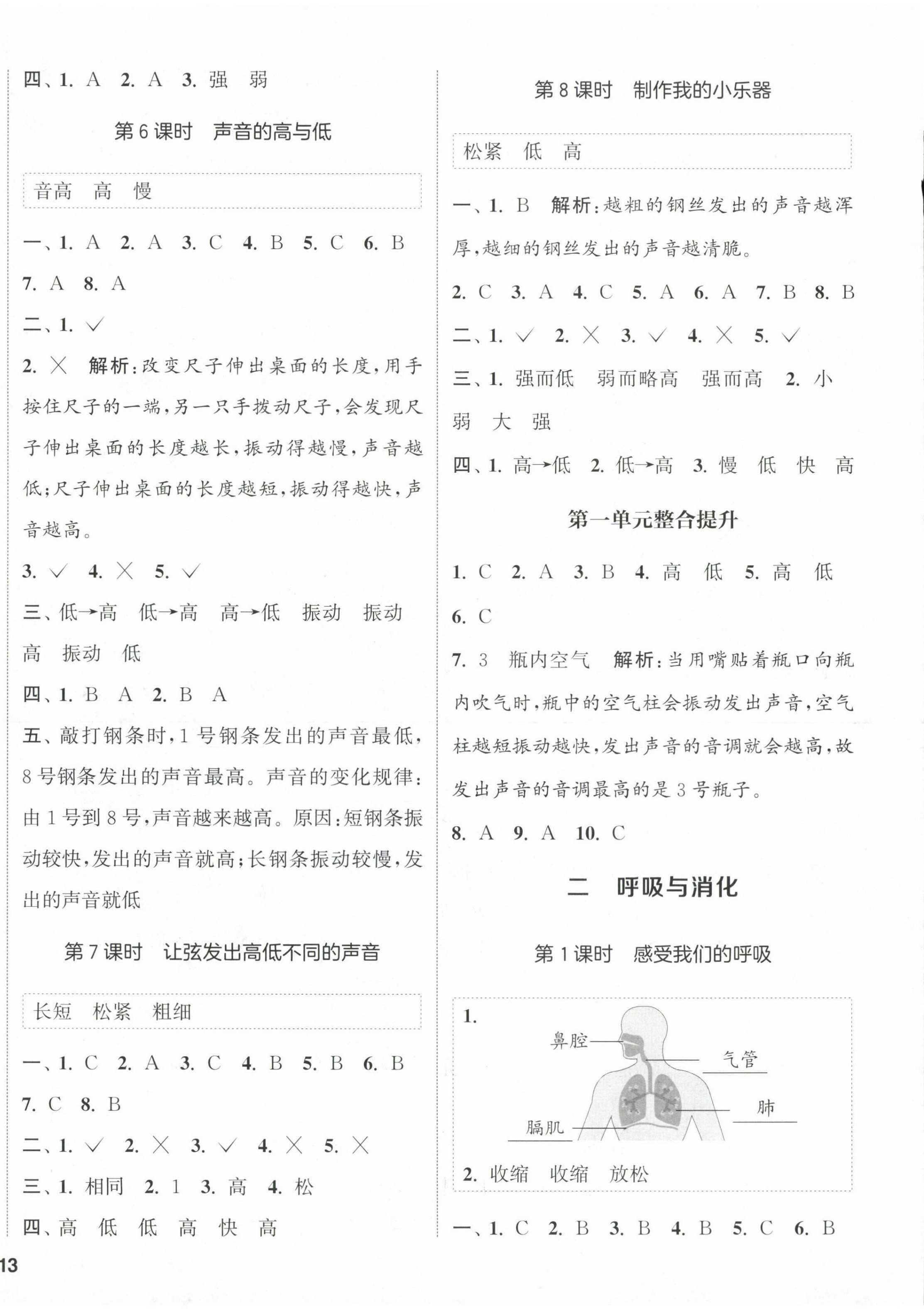 2024年通城學典課時作業(yè)本四年級科學上冊教科版 第2頁