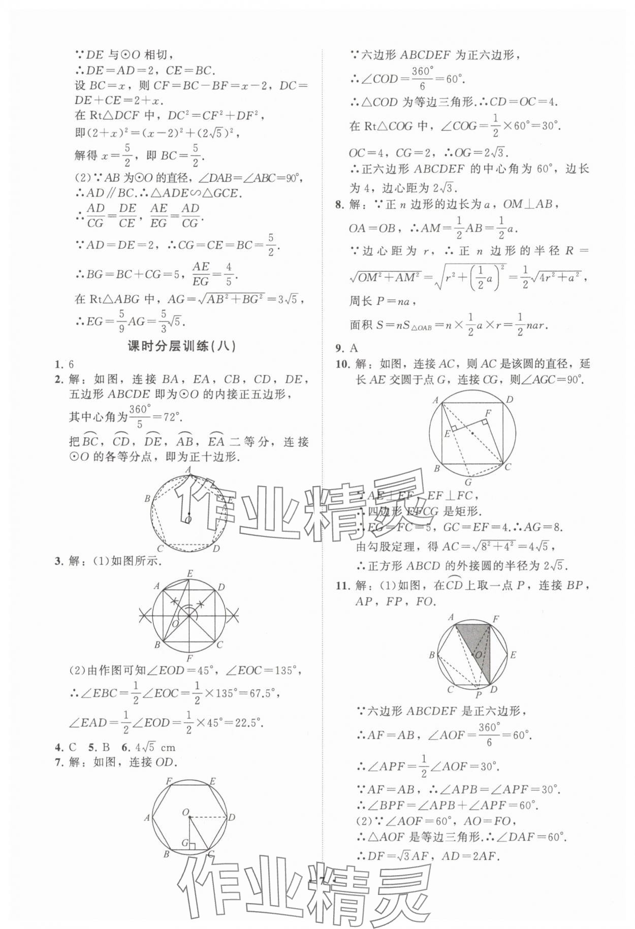2025年同步練習冊分層卷九年級數學下冊魯教版五四制 參考答案第7頁
