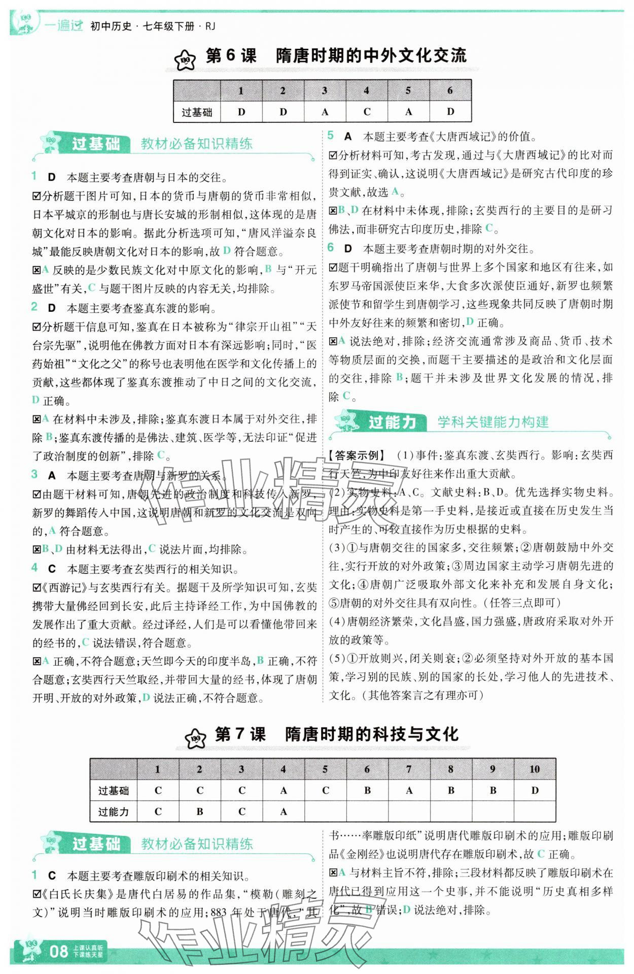 2025年一遍過(guò)七年級(jí)歷史下冊(cè)人教版 第8頁(yè)