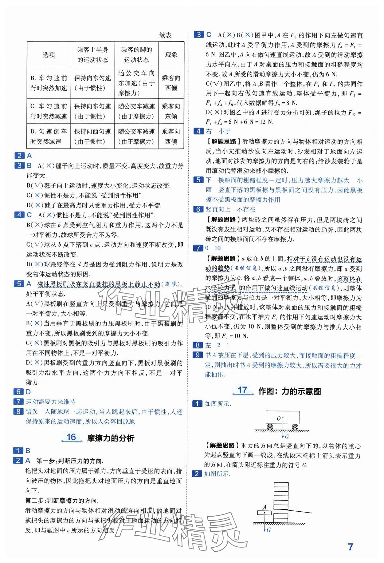 2024年金考卷中考45套匯編物理山西專版紫色封面 參考答案第7頁