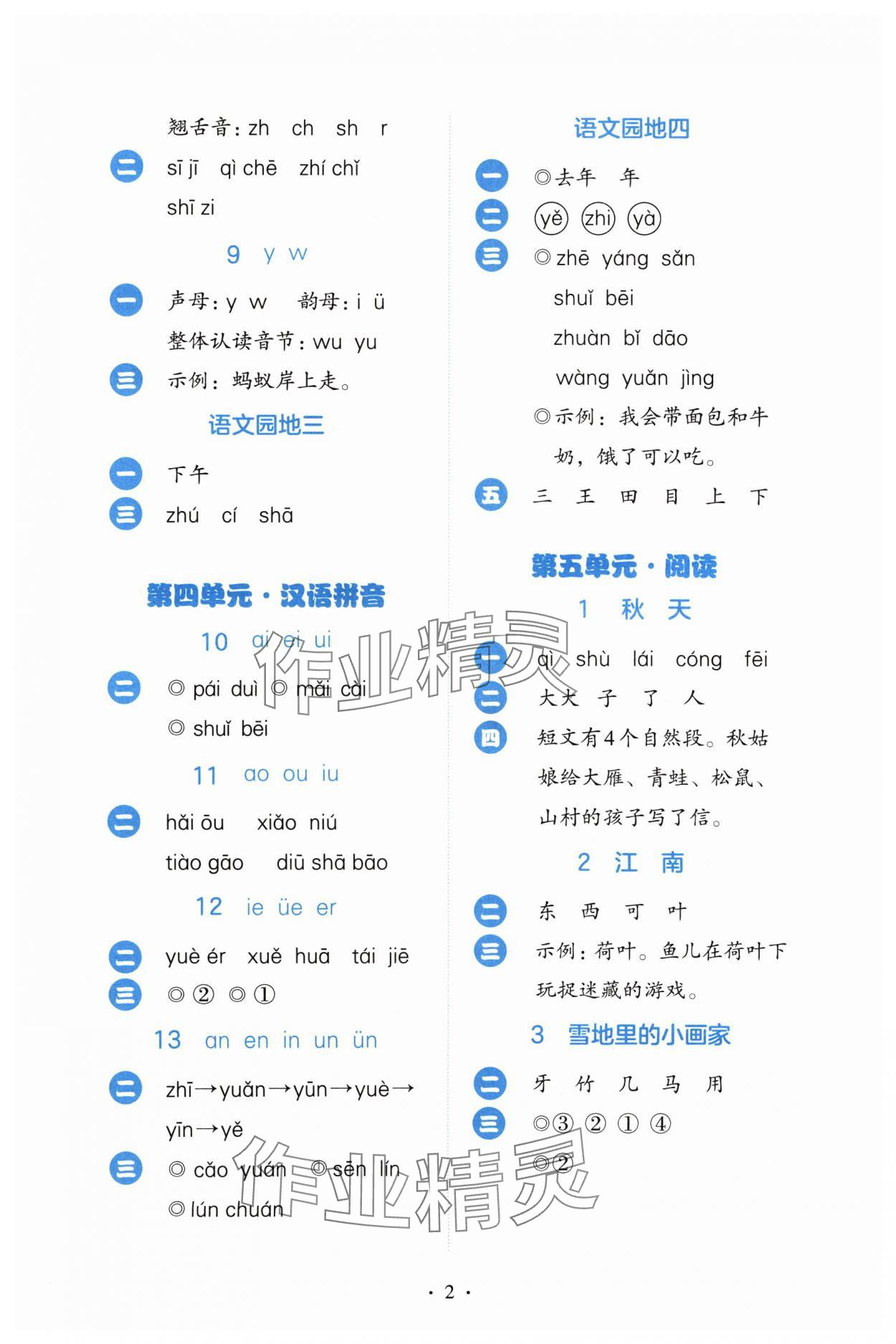 2024年人教金学典同步解析与测评一年级语文上册人教版 第2页